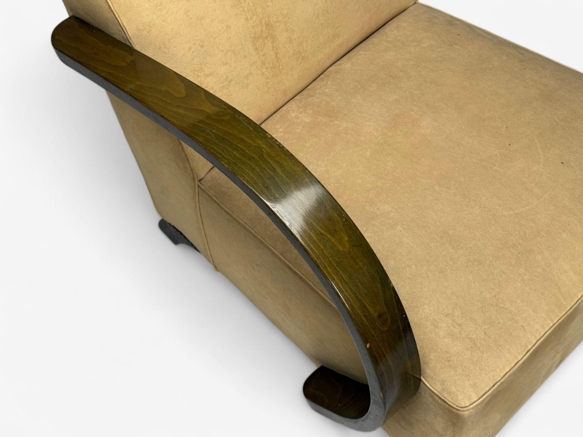 Vittorio Valabrega, velours beige, bentwood, chaises longues, Italie, années 1940 en vente 8