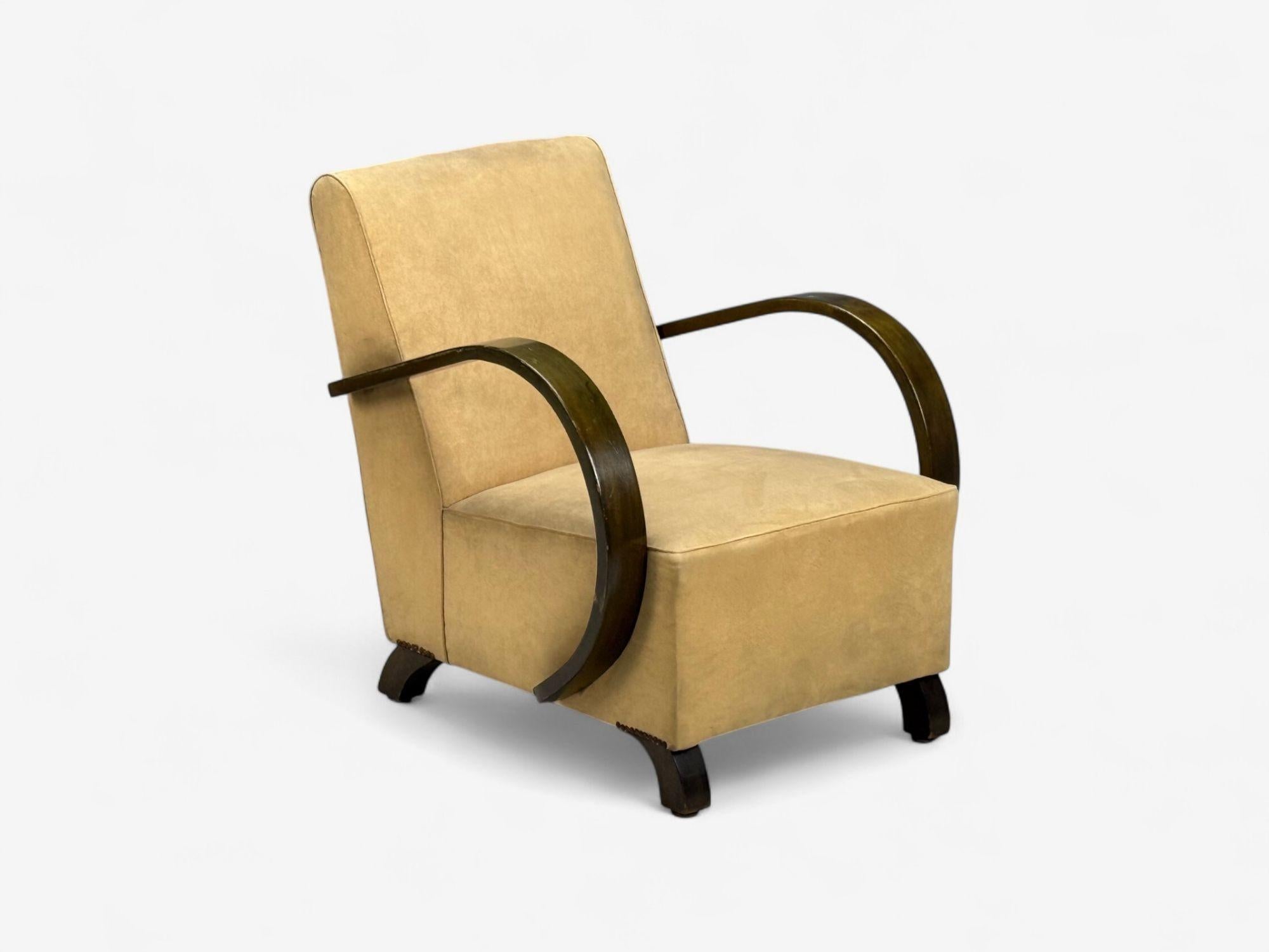 Mid-Century Modern Vittorio Valabrega, velours beige, bentwood, chaises longues, Italie, années 1940 en vente