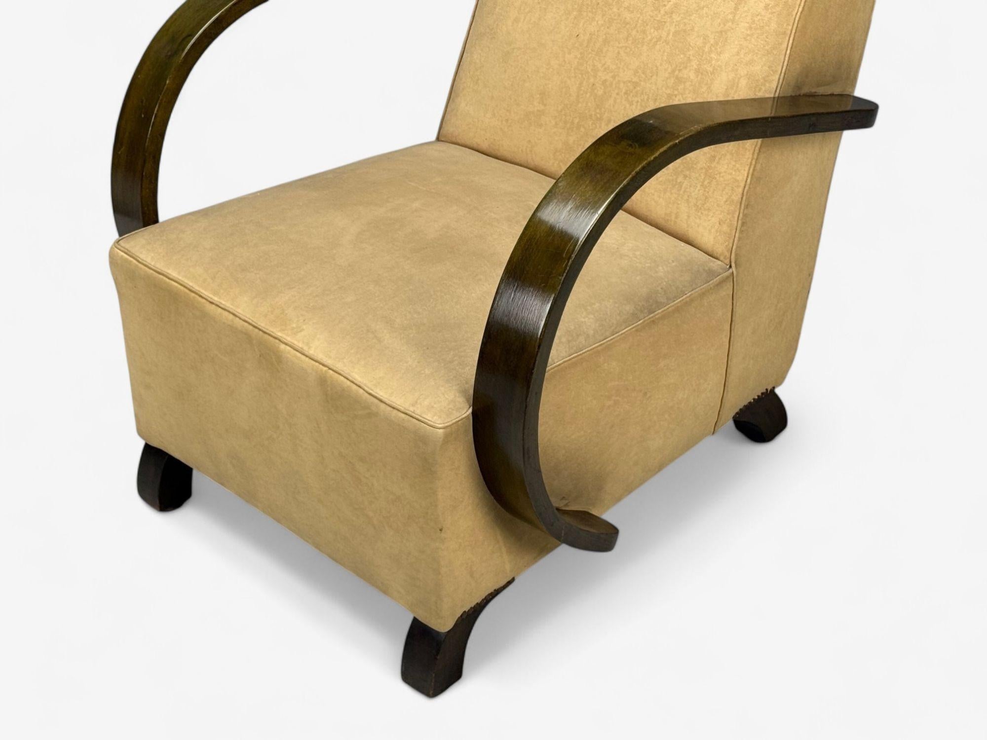 Vittorio Valabrega, velours beige, bentwood, chaises longues, Italie, années 1940 en vente 1