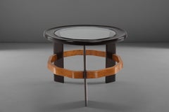 Vittorio Valabrega Couchtisch aus Holz und Glas, um 1940