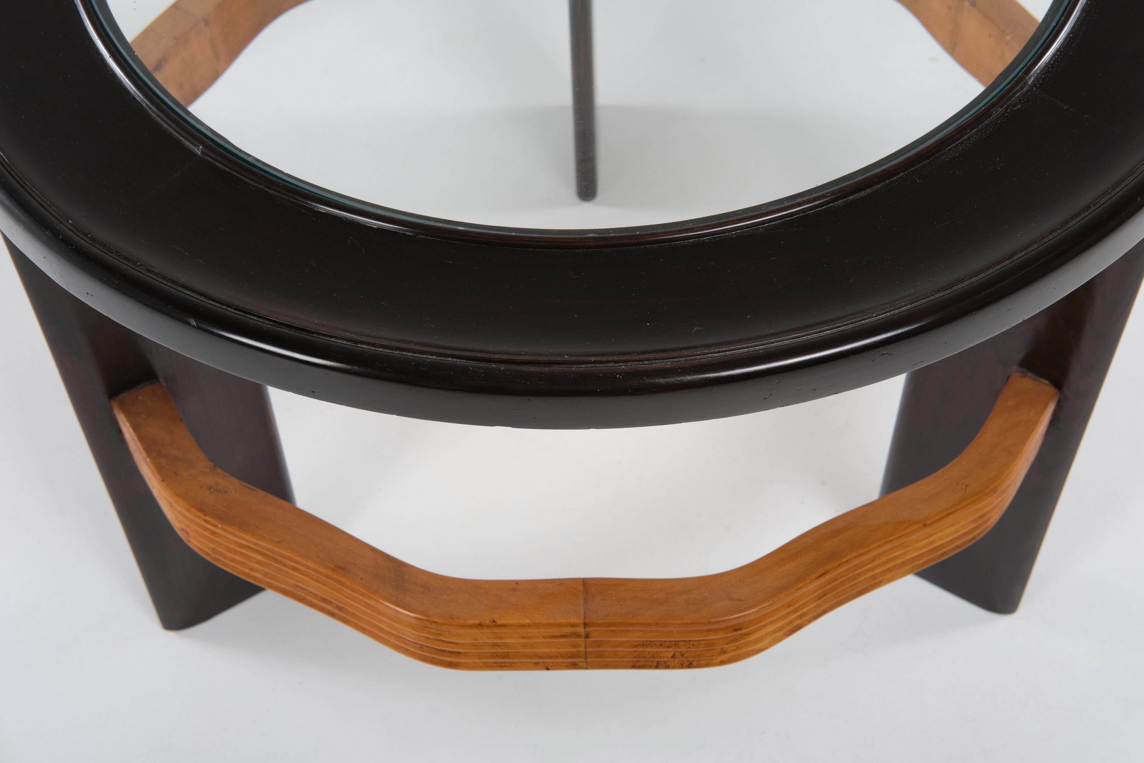 Vittorio Valabrega Coffee Table in Wood and Glass, 1940 circa For Sale 2