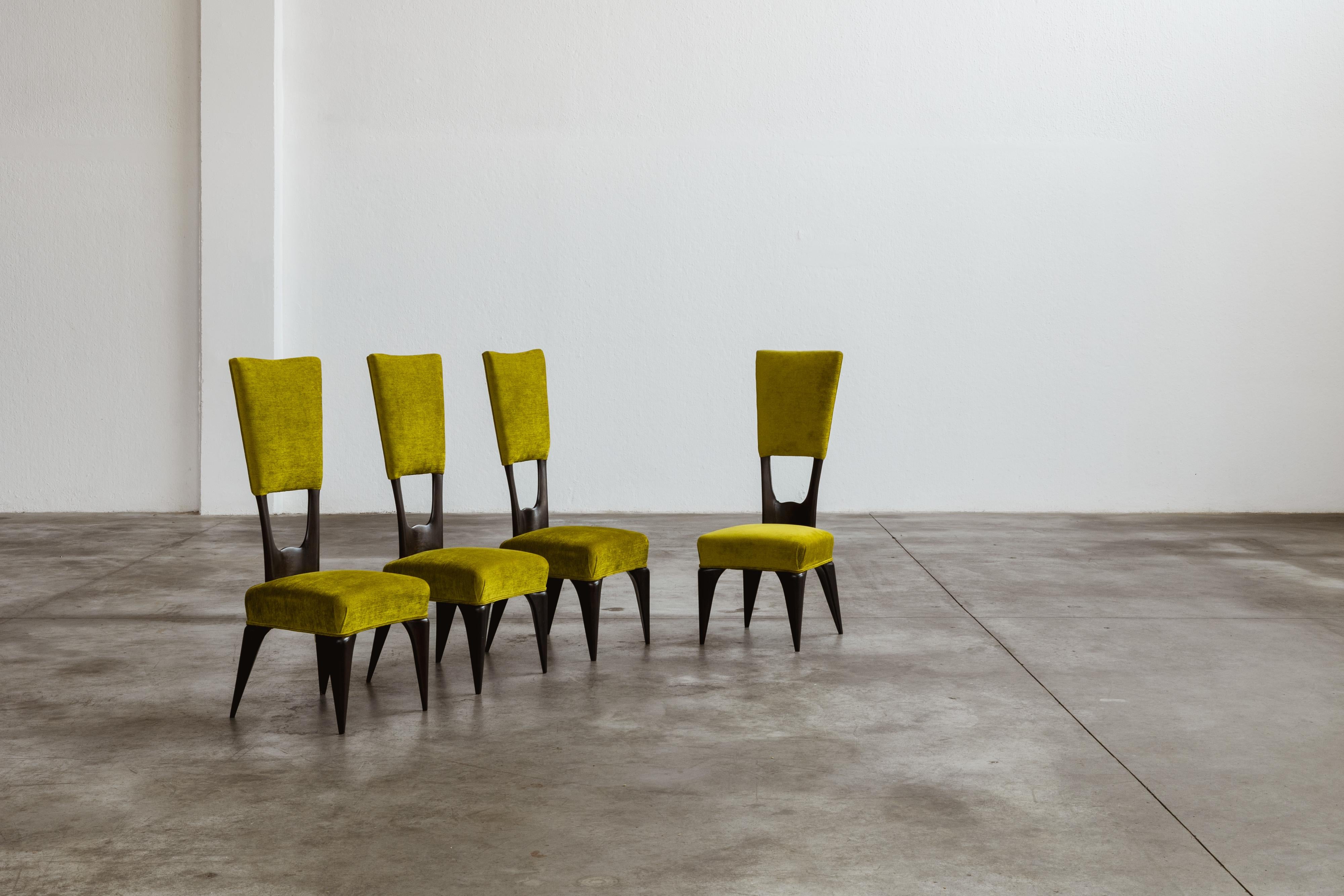 Vittorio Valabrega Sillas de comedor, 1950, set de 4 en venta 3
