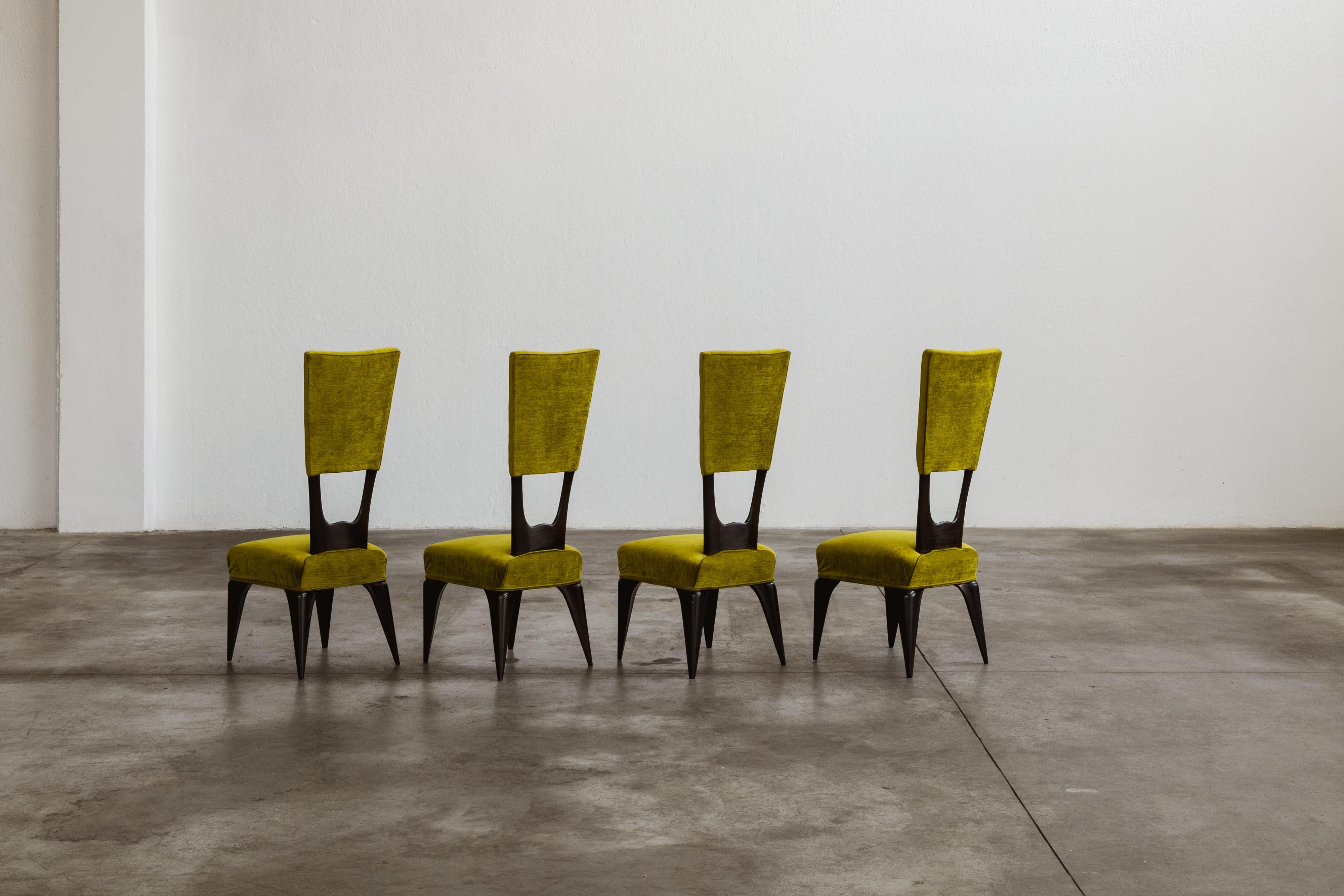 Vittorio Valabrega Sillas de comedor, 1950, set de 4 mediados del siglo XX en venta