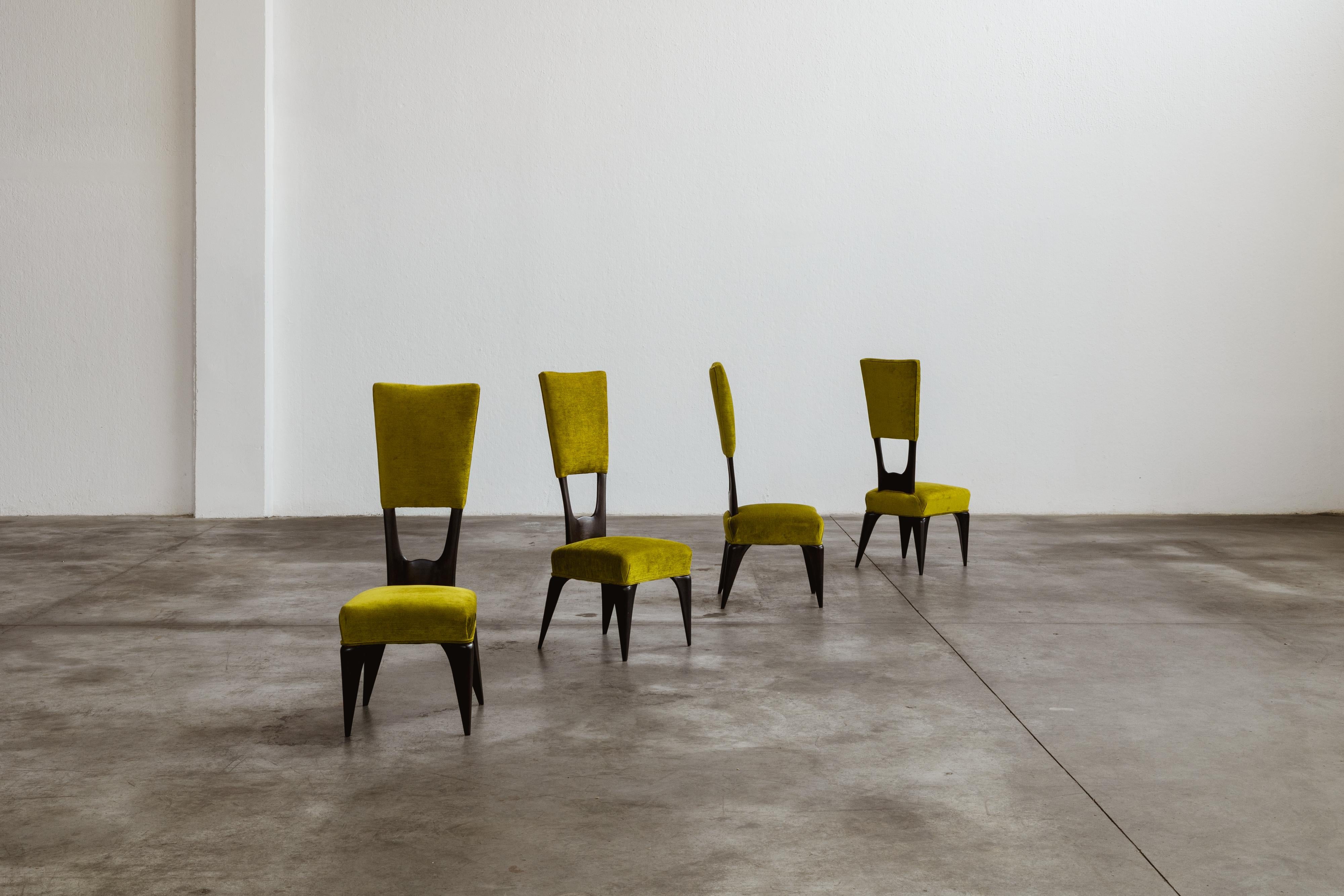 Vittorio Valabrega Sillas de comedor, 1950, set de 4 en venta 1
