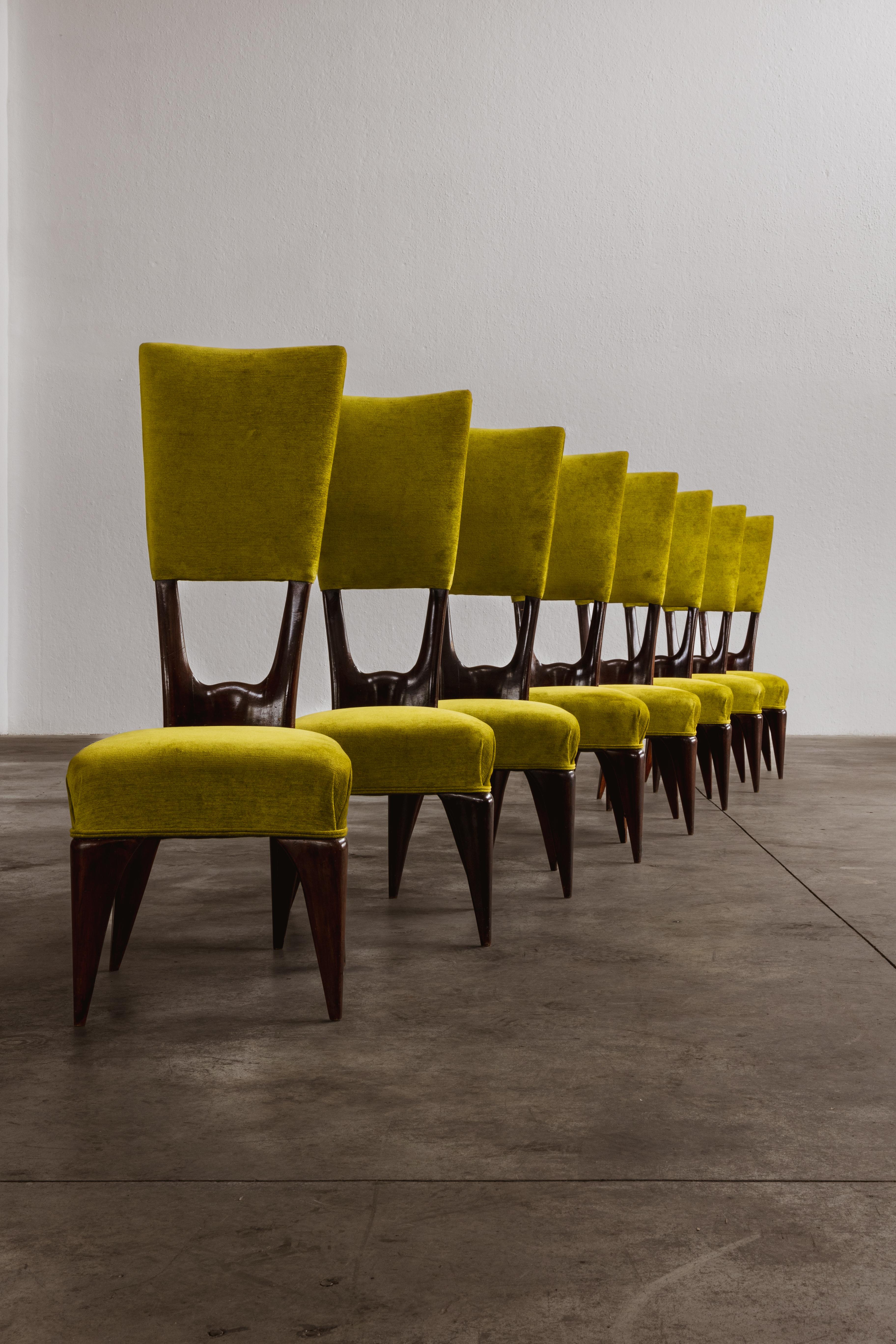 Vittorio Valabrega Dining Chairs, 1950s, Set of 8 For Sale 3