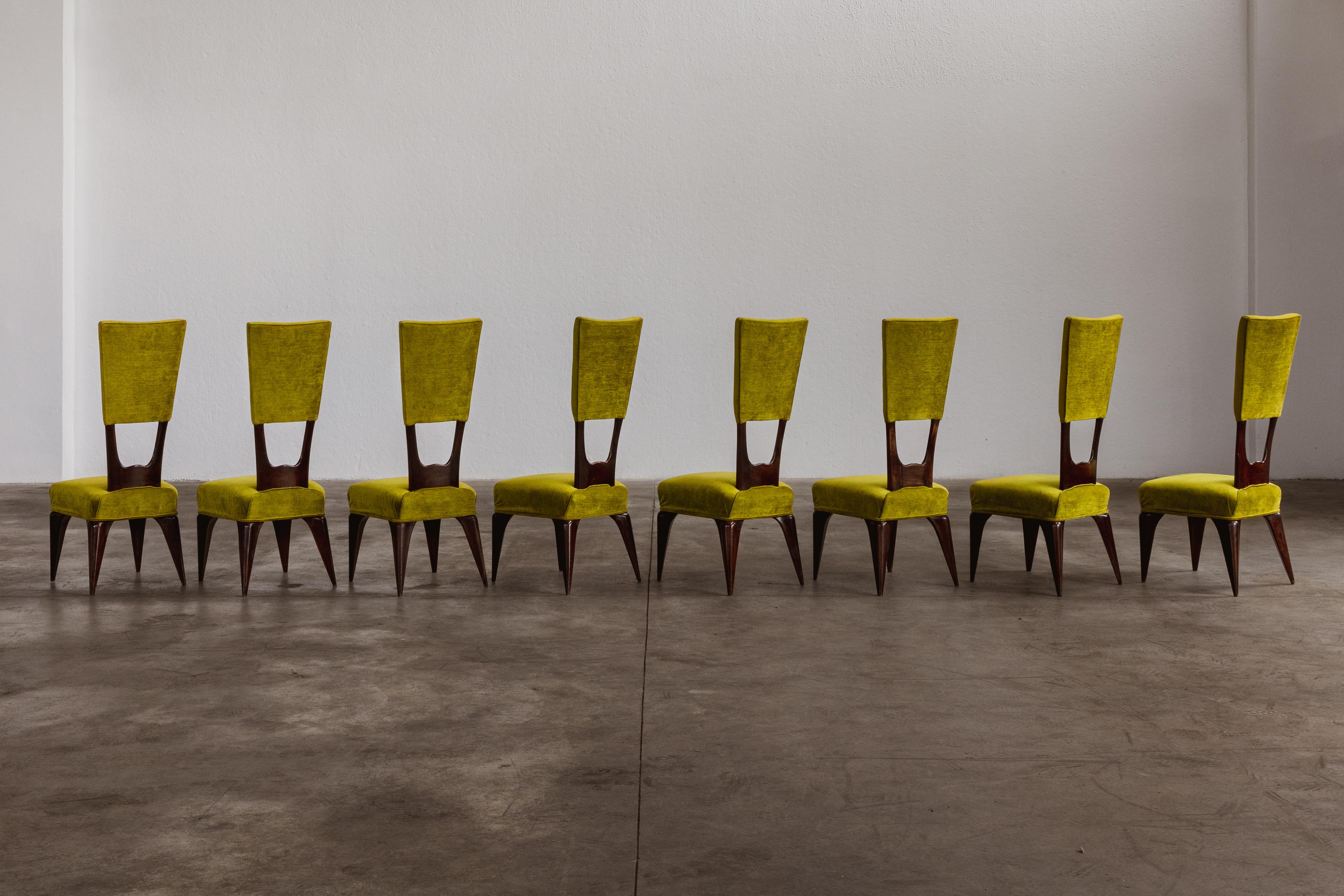 Vittorio Valabrega Dining Chairs, 1950s, Set of 8 For Sale 5