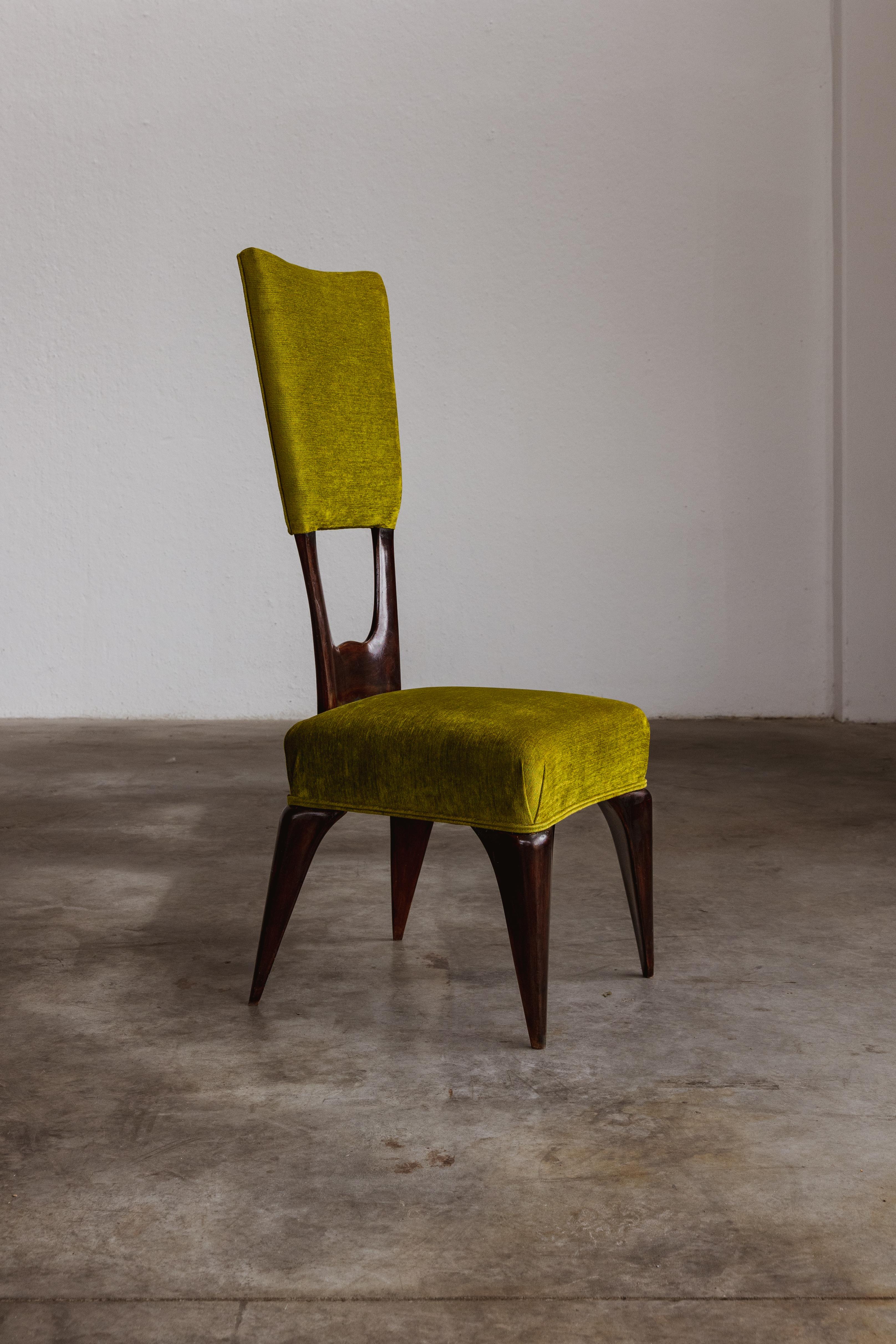 Italian Vittorio Valabrega Dining Chairs, 1950s, Set of 8 For Sale