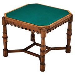 Vittorio Valabrega Game Table in Oak with Leather and Brass Details