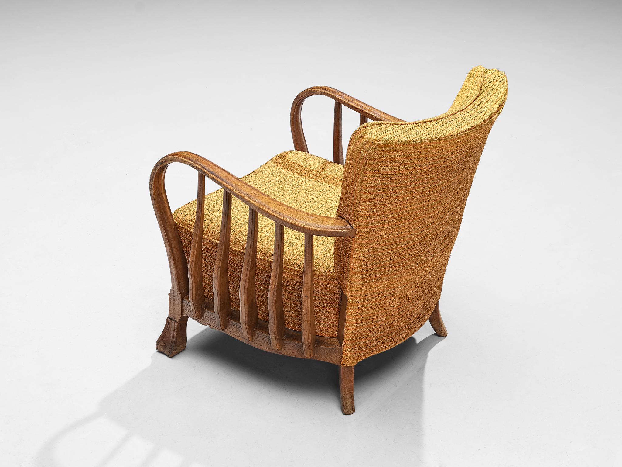 Early 20th Century Vittorio Valabrega Pair of Armchairs in Oak 
