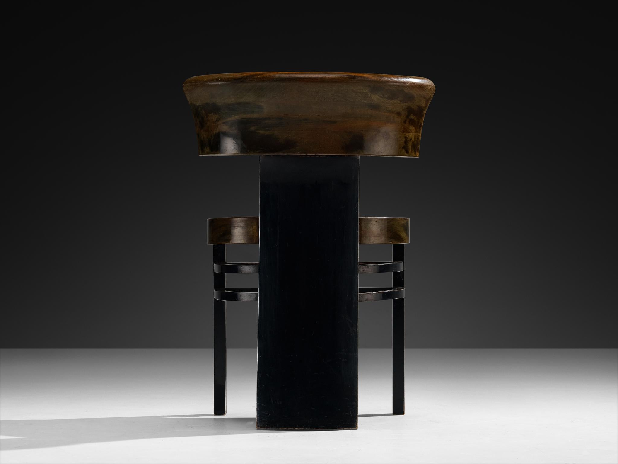 Art Deco Vittorio Valabrega Esszimmerstuhl aus lackiertem Holz (Art déco) im Angebot