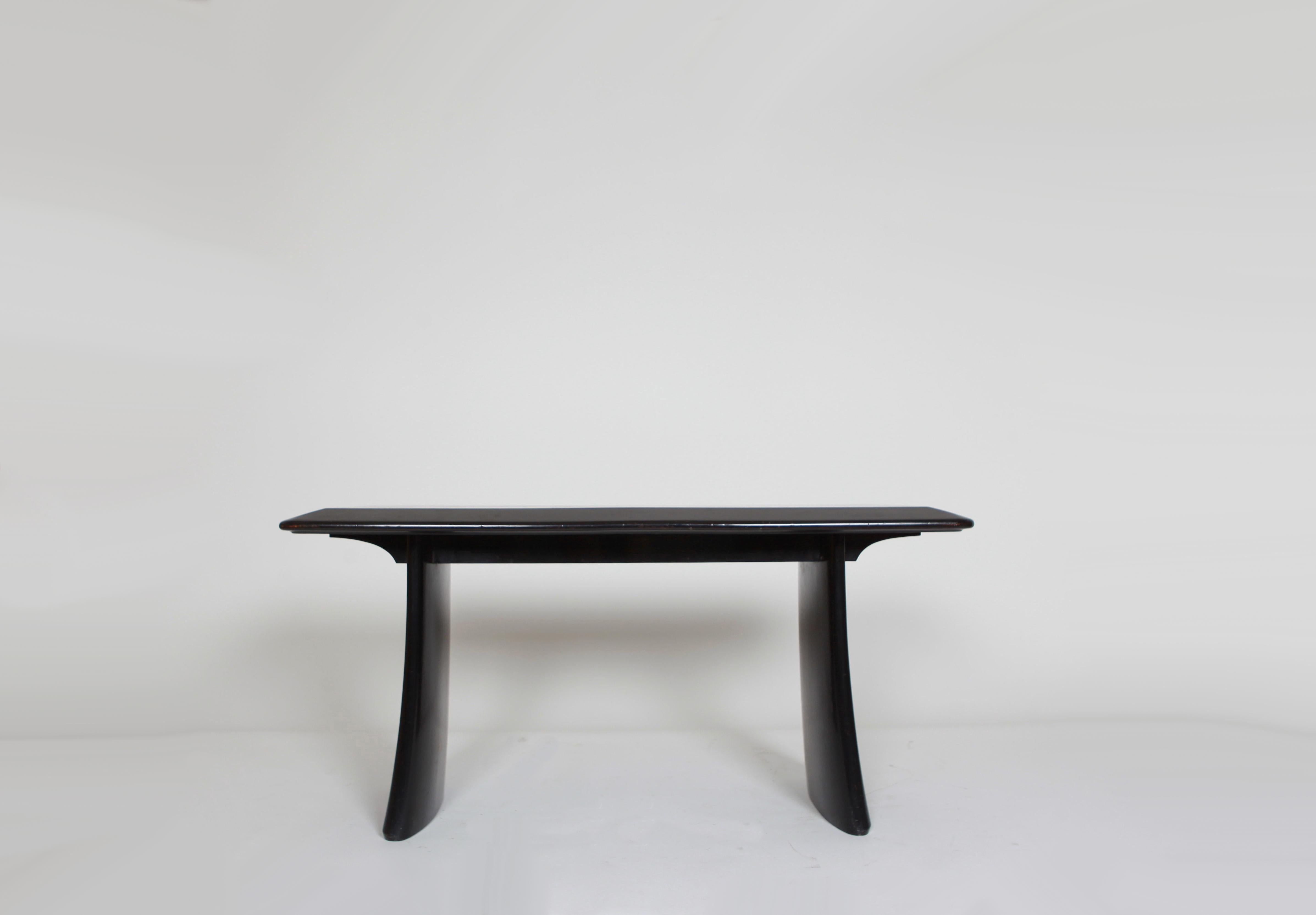 Side table by Vittorio Valabrega, circa 1930, in ebonized wood. Great condition.

Vittorio Valabrega (1861–1952) was an Italian artist and designer. The Valabrega Brothers company was opened in Turin in 1884. It became known for the production