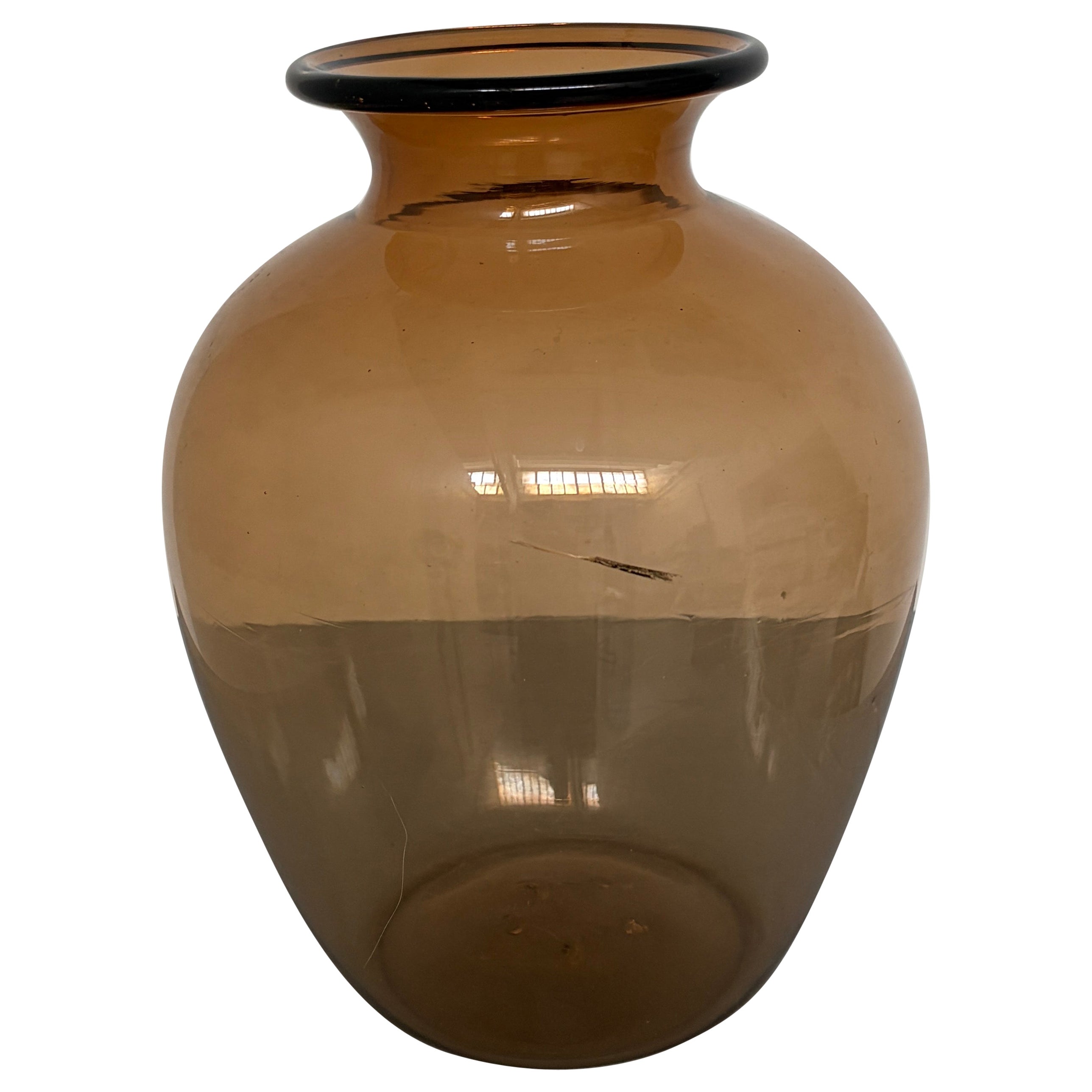 Vittorio Zecchin Attributed Murano Amber Glass Vase