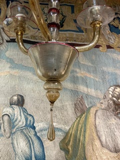 Vittorio Zecchin chandelier 3 lights Murano 1920