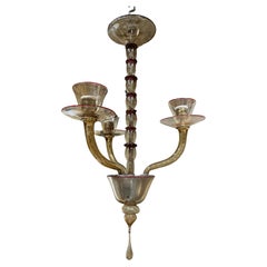 Vittorio Zecchin chandelier 3 lights Murano 1920
