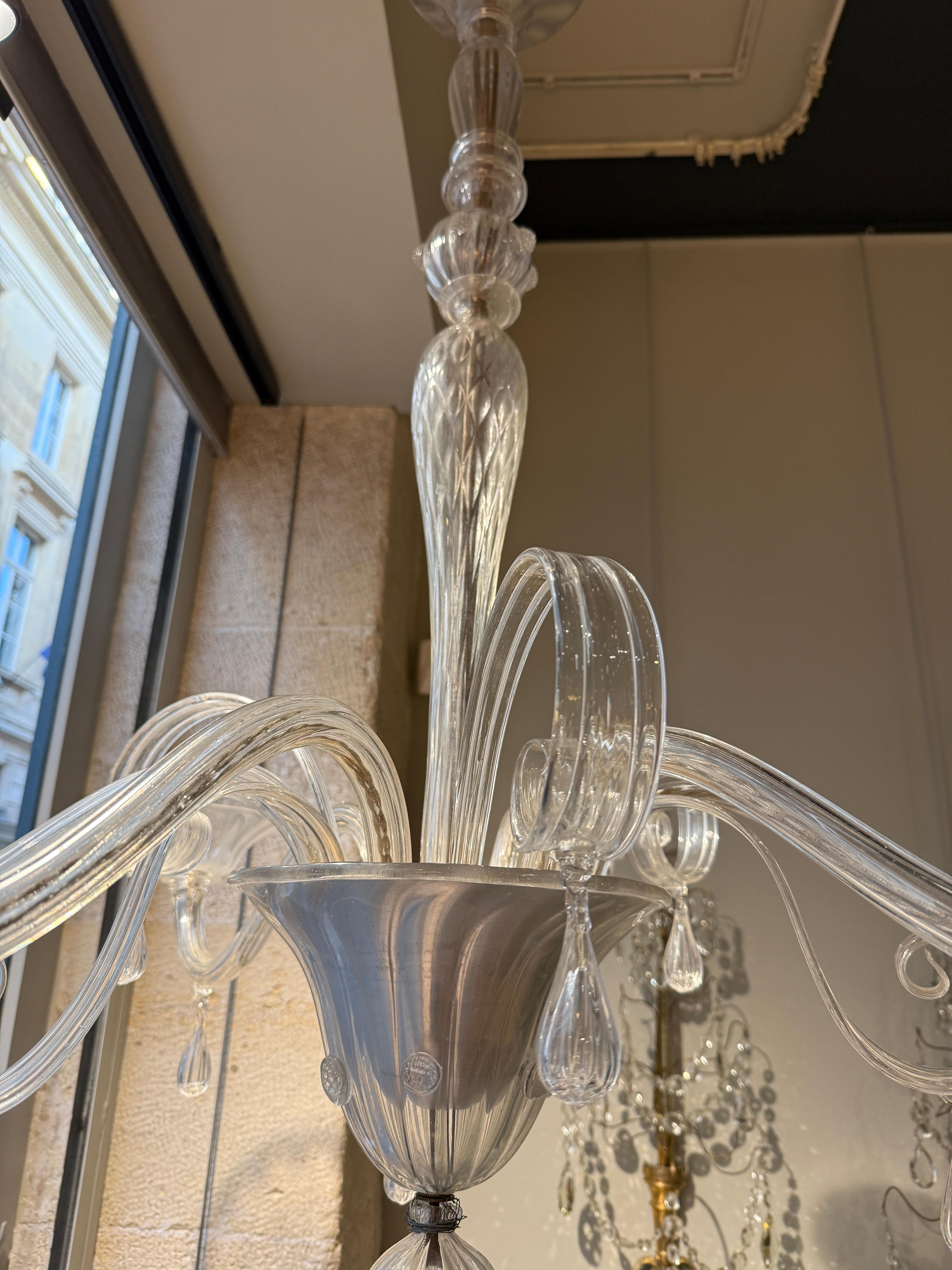 Mid-Century Modern Vittorio zecchin chandelier Murano Venice circa 1930 For Sale