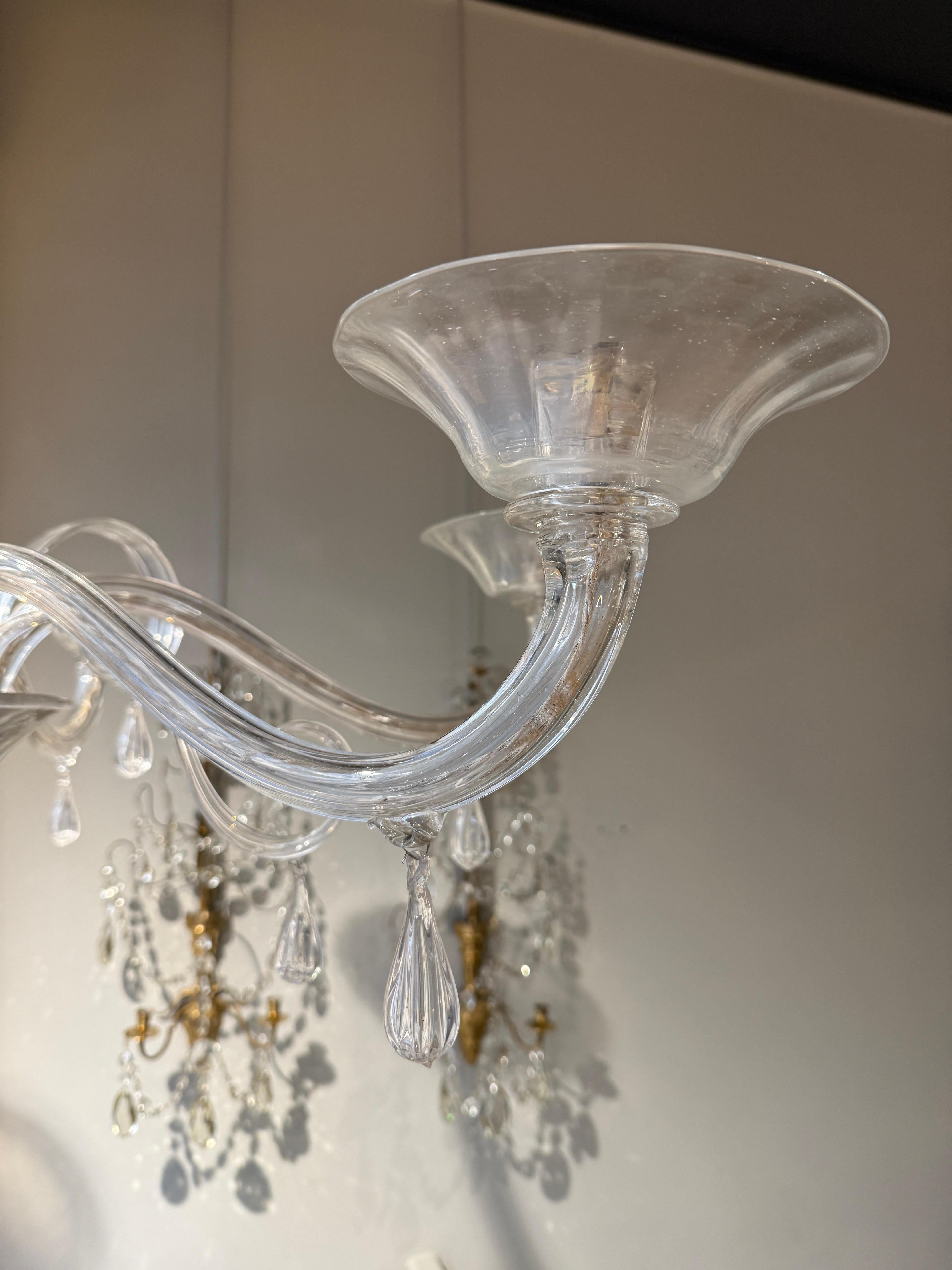 Italian Vittorio zecchin chandelier Murano Venice circa 1930 For Sale