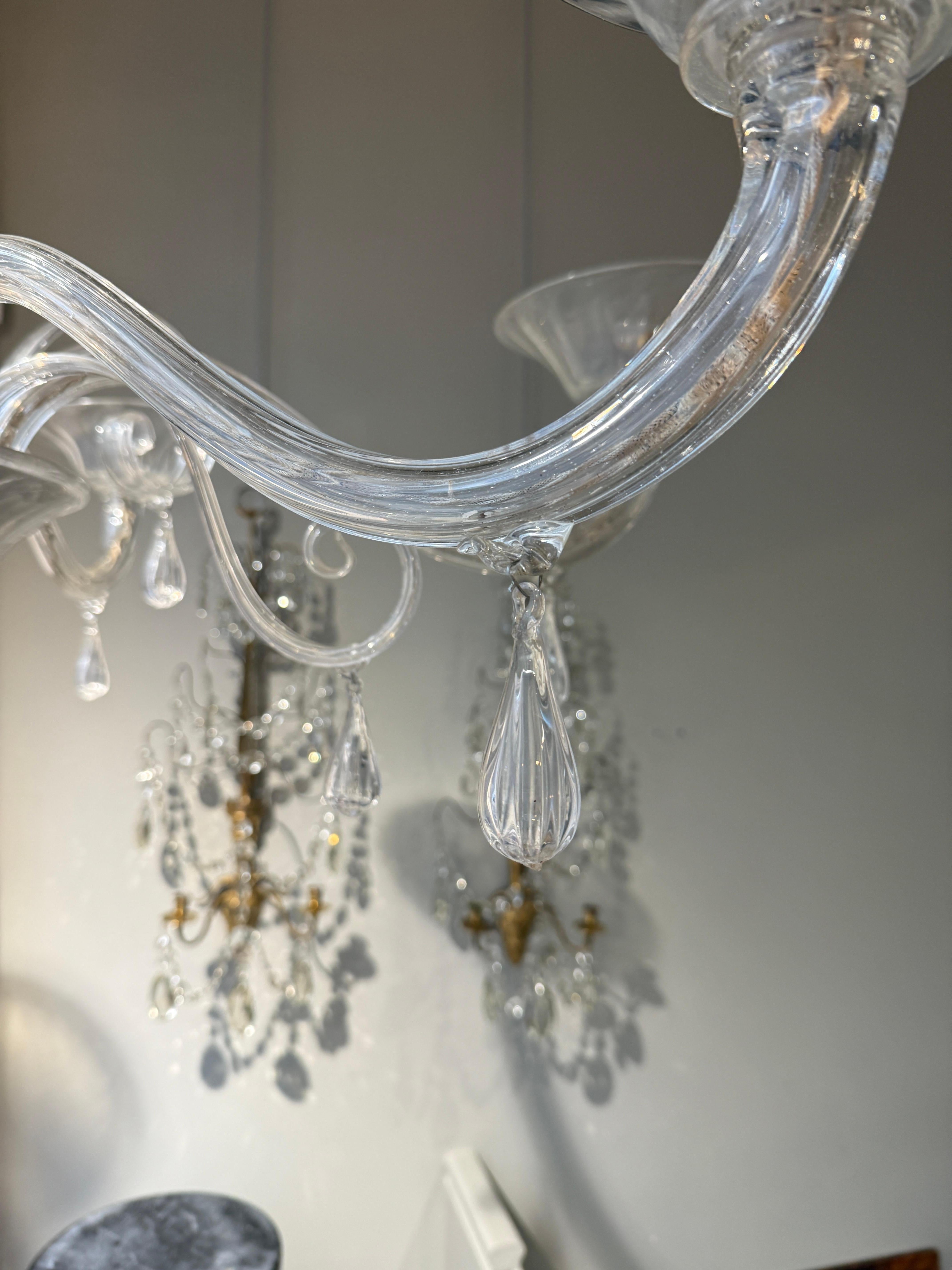 Vittorio zecchin chandelier Murano Venice circa 1930 In Good Condition For Sale In PARIS, FR