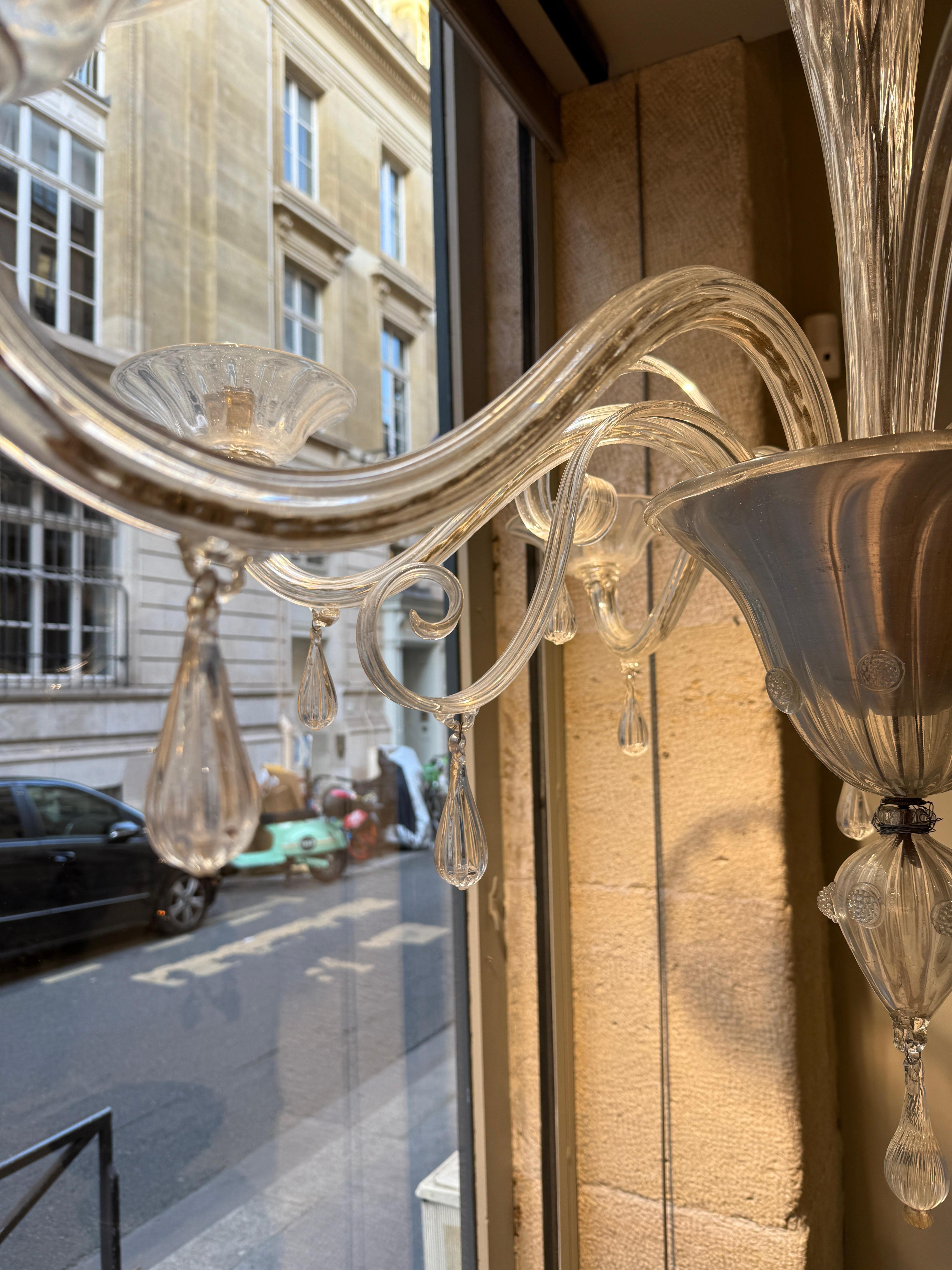 Mid-20th Century Vittorio zecchin chandelier Murano Venice circa 1930 For Sale