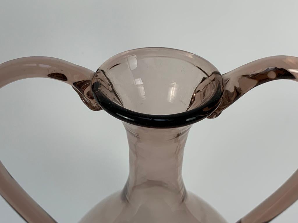 Vittorio Zecchin for Venini Early XX Century Signed Blown Murano Glass Vase For Sale 4