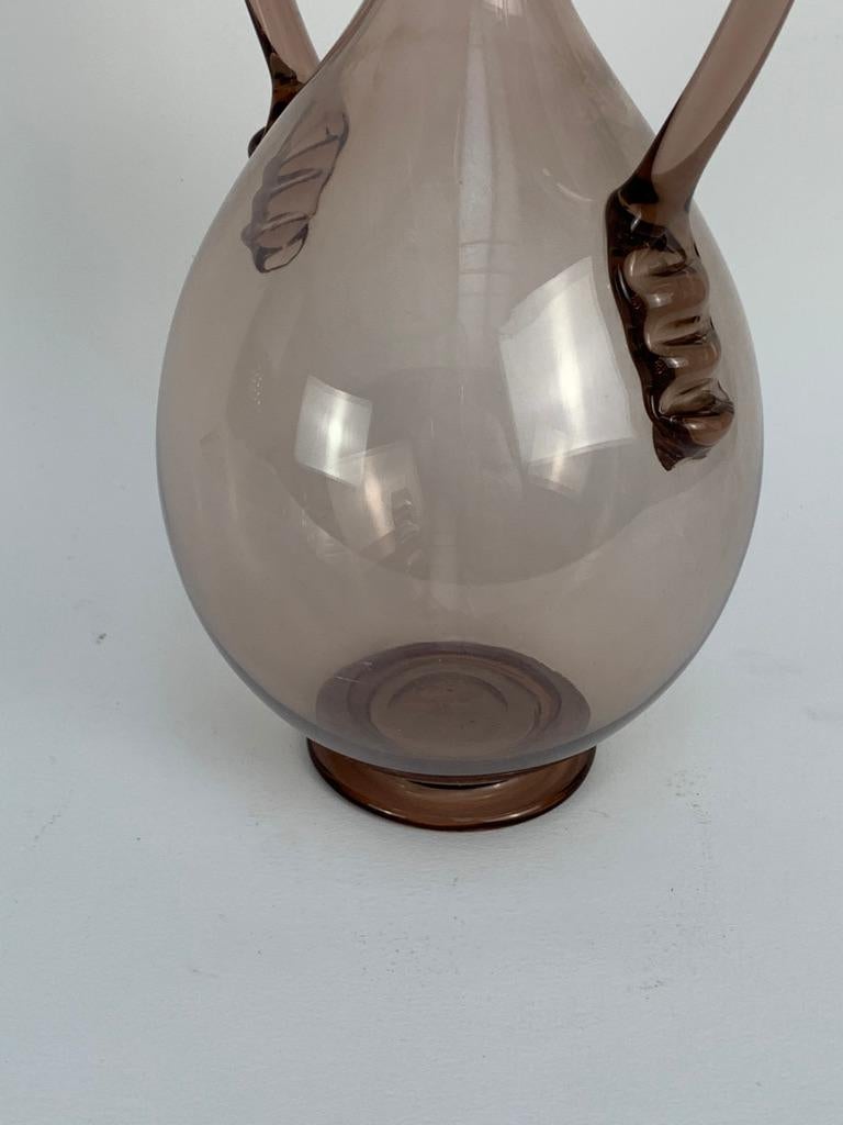 Vittorio Zecchin for Venini Early XX Century Signed Blown Murano Glass Vase For Sale 7