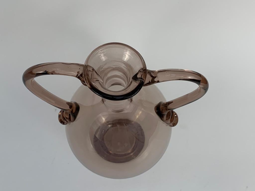 Vittorio Zecchin for Venini Early XX Century Signed Blown Murano Glass Vase For Sale 8