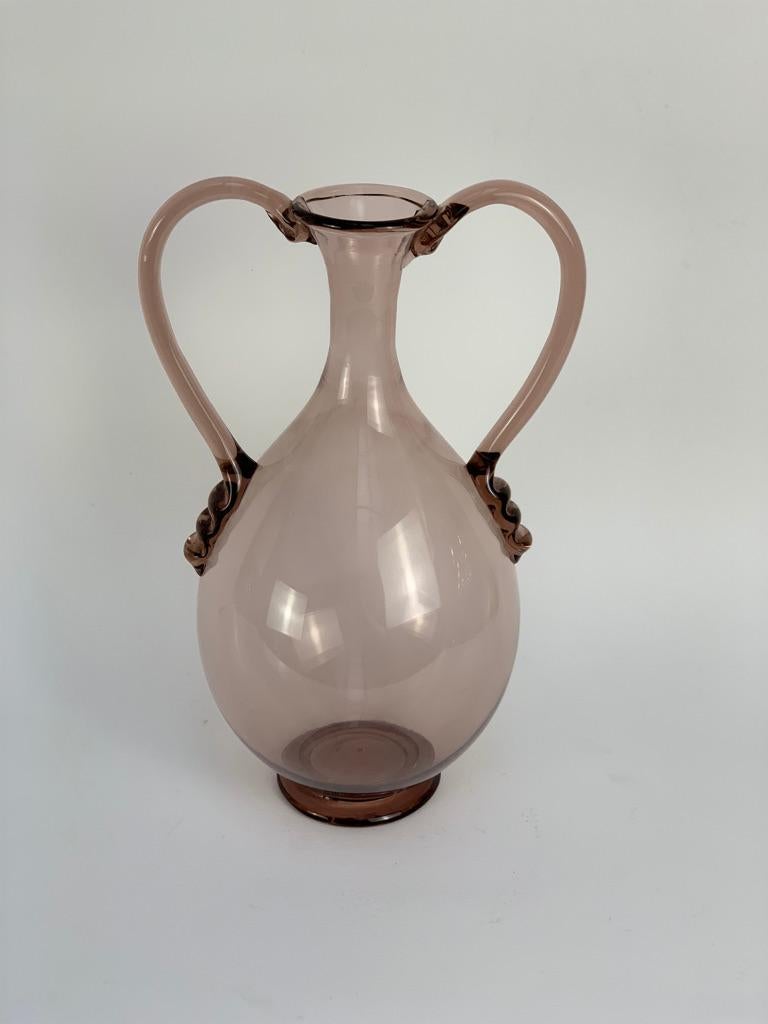 Art Deco Vittorio Zecchin for Venini Early XX Century Signed Blown Murano Glass Vase For Sale