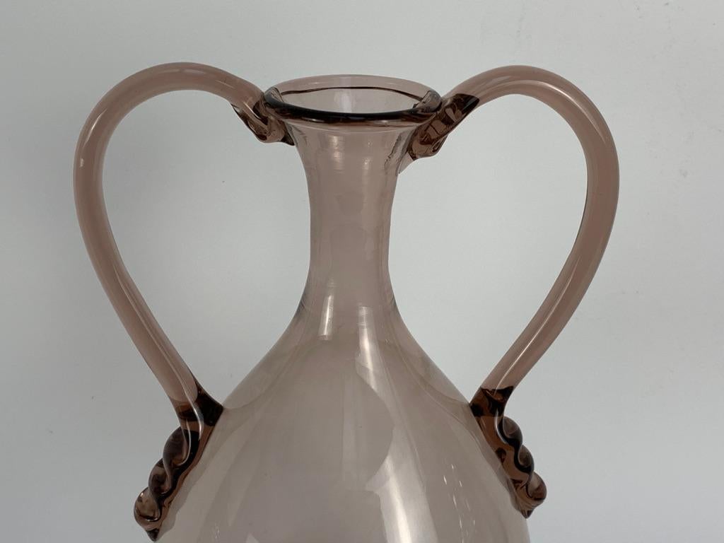 Italian Vittorio Zecchin for Venini Early XX Century Signed Blown Murano Glass Vase For Sale