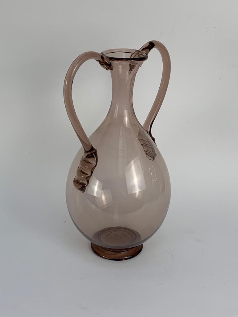 Vittorio Zecchin for Venini Early XX Century Signed Blown Murano Glass Vase In Good Condition For Sale In Firenze, Toscana