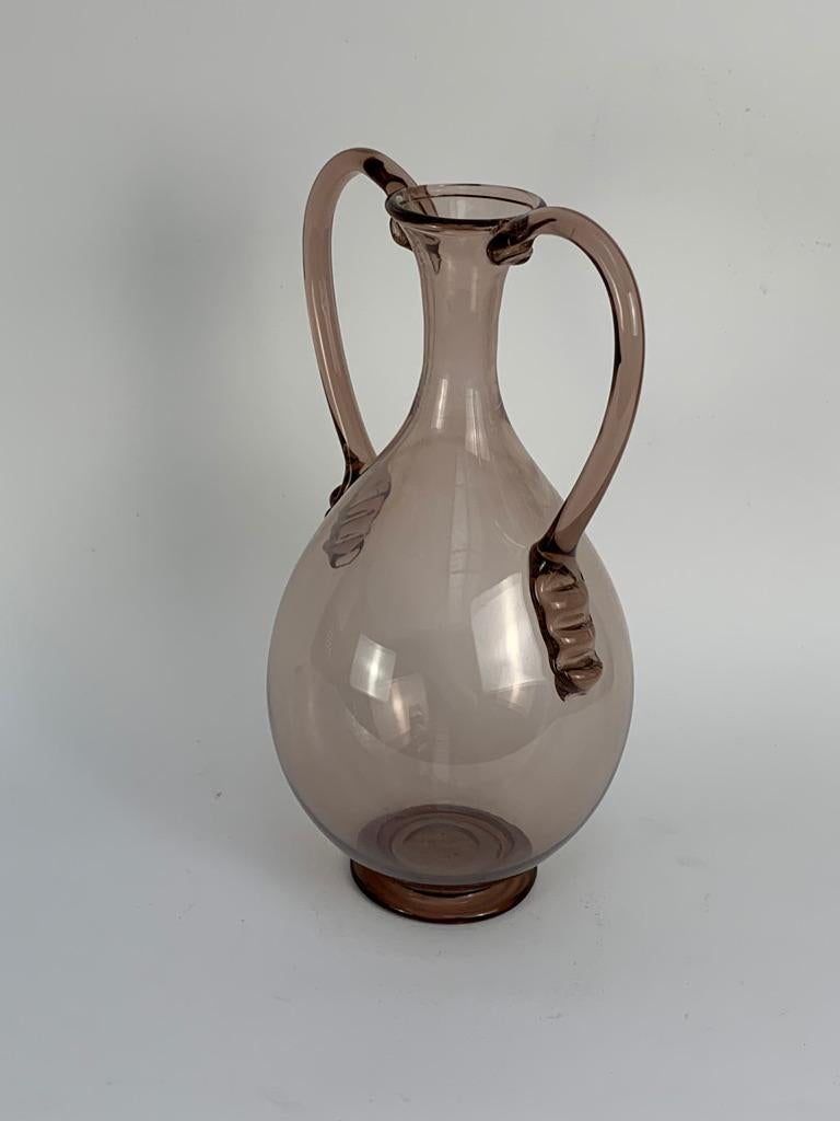 Early 20th Century Vittorio Zecchin for Venini Early XX Century Signed Blown Murano Glass Vase For Sale
