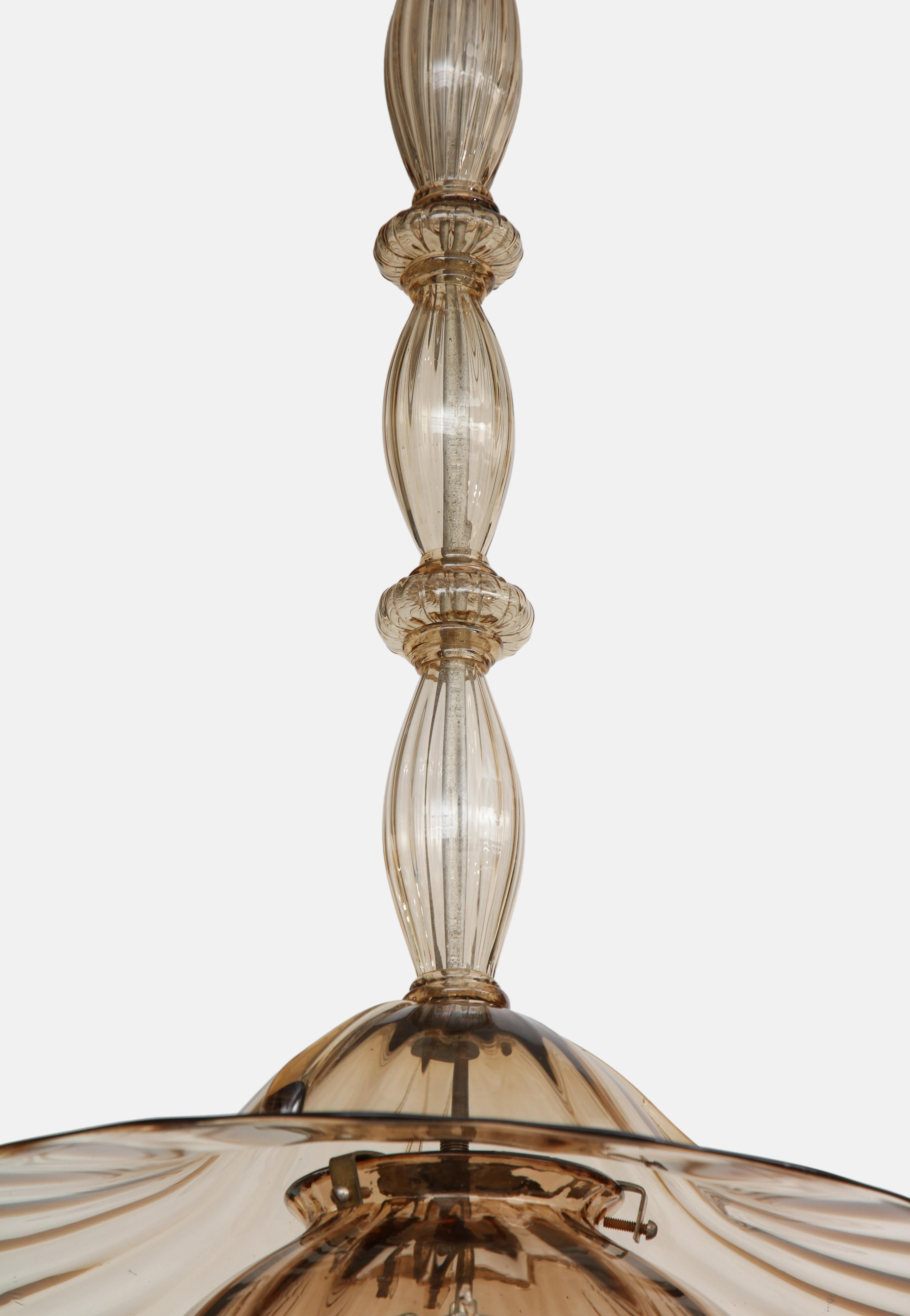 Vittorio Zecchin for Venini Rare Cesendello Pendant Light, Italy, 1920s In Good Condition For Sale In New York, NY