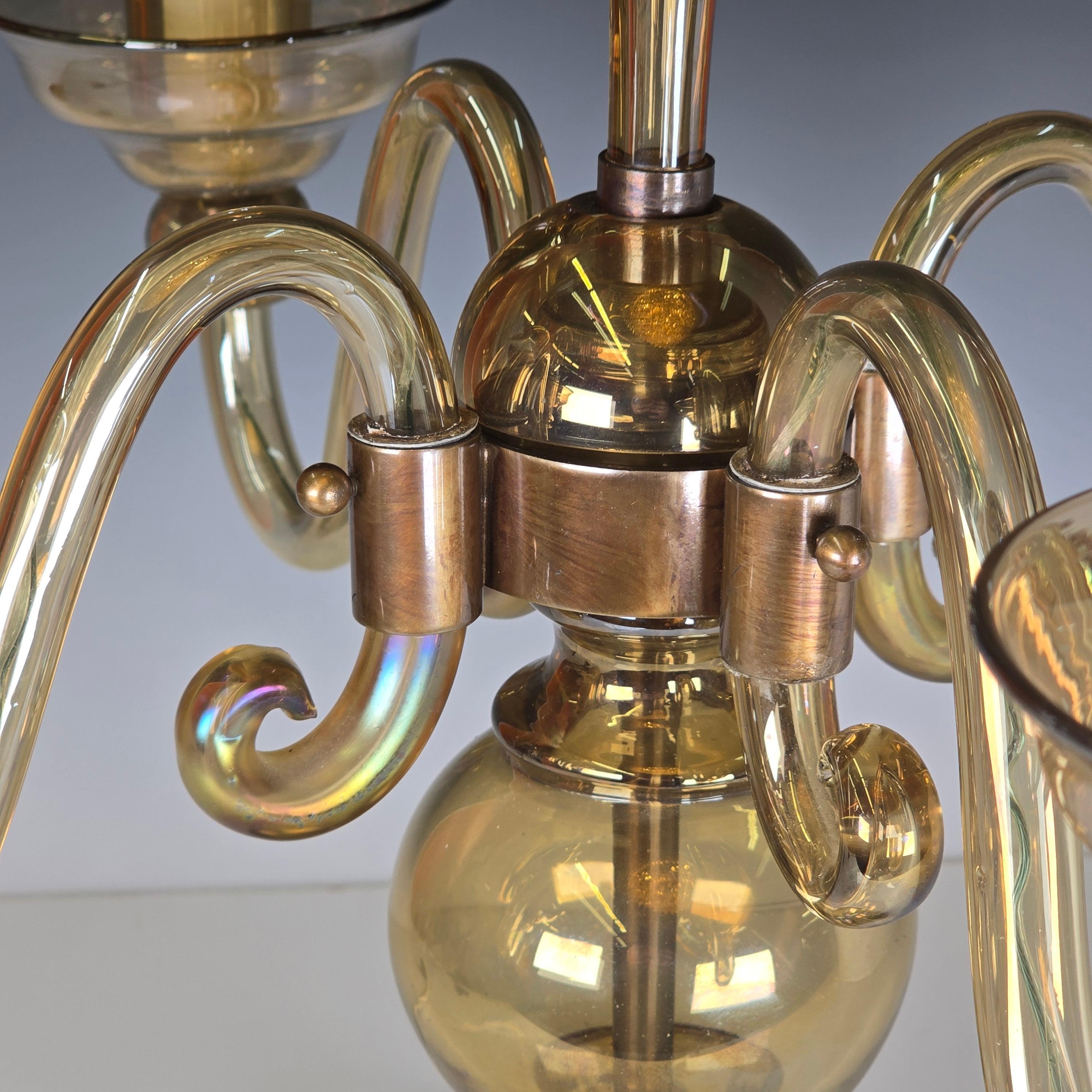 Vittorio Zecchin Iridato Sofosiati Candelabra Lamp For Sale 3