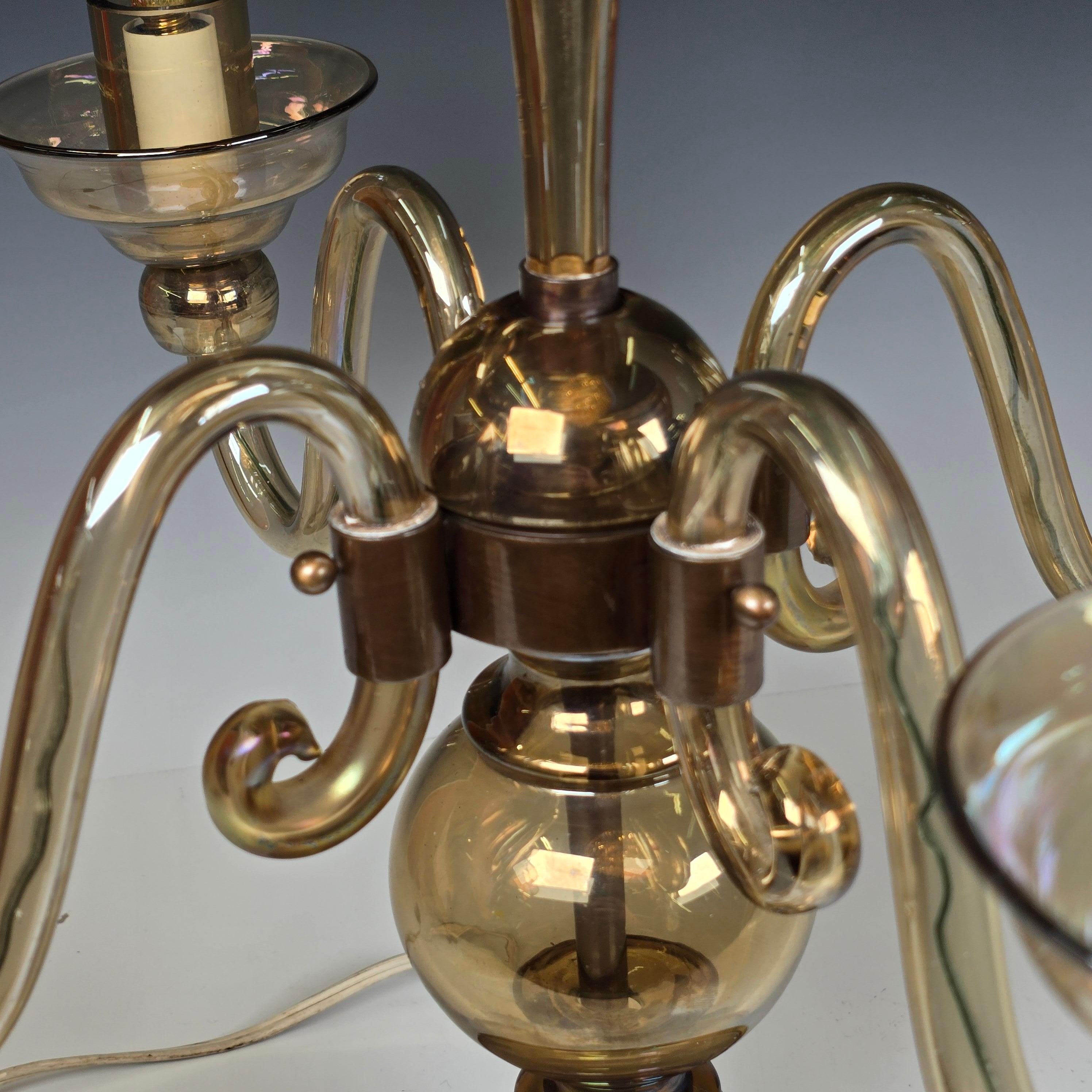 Vittorio Zecchin Iridato Sofosiati Candelabra Lamp For Sale 5