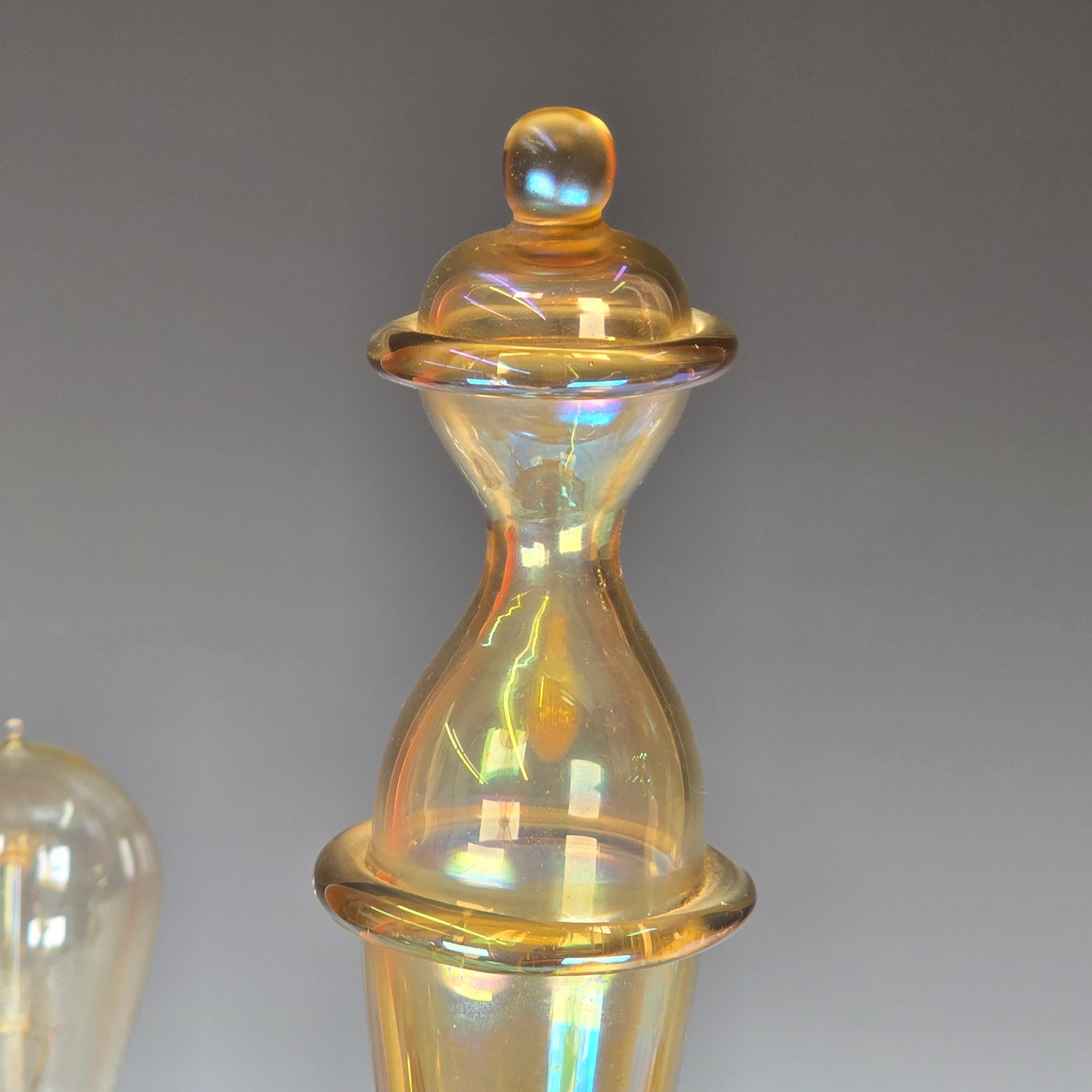 Early 20th Century Vittorio Zecchin Iridato Sofosiati Candelabra Lamp For Sale