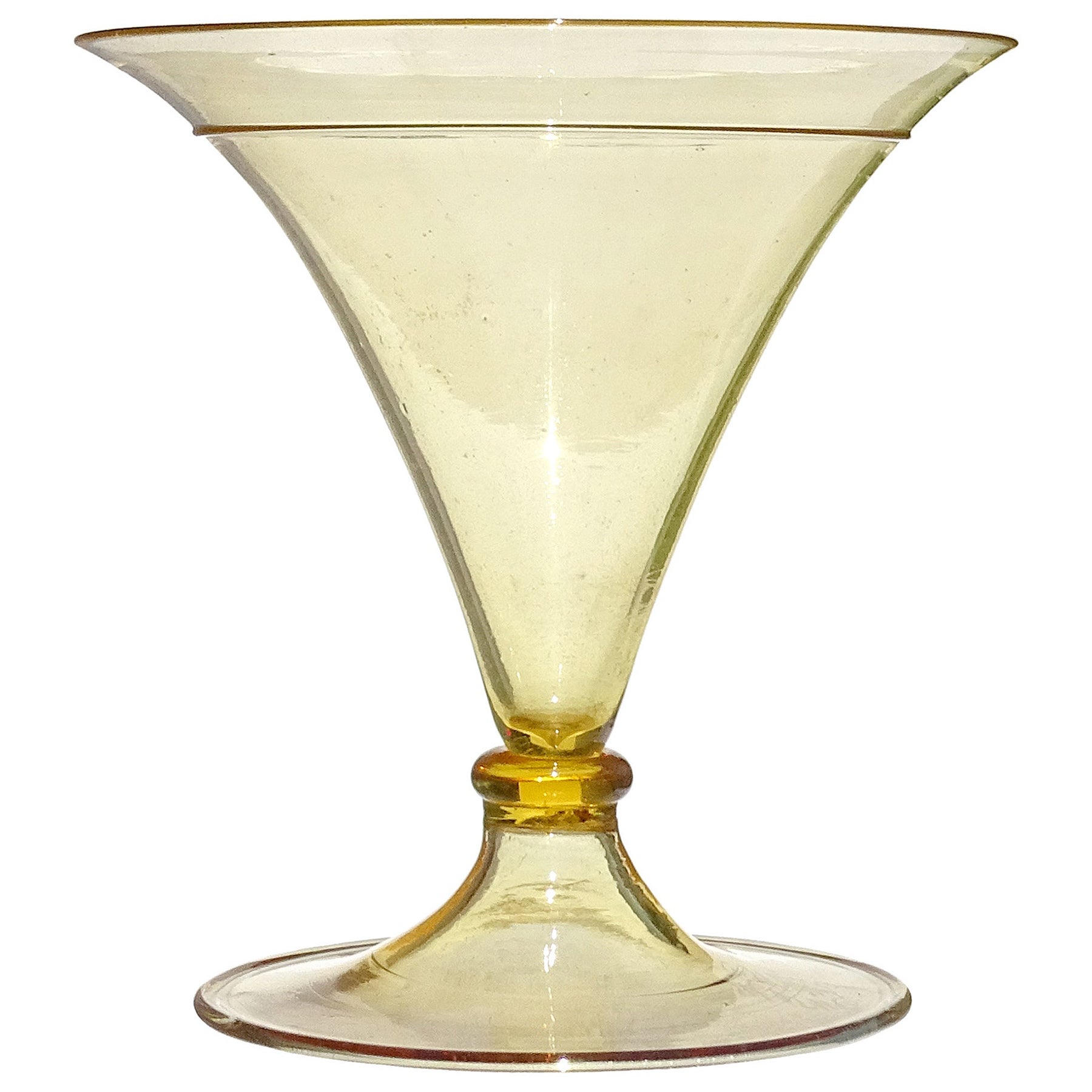 Vittorio Zecchin MVM Capellin Murano Soffiato Stroh Farbe Italienisch Art Deco Glas im Angebot