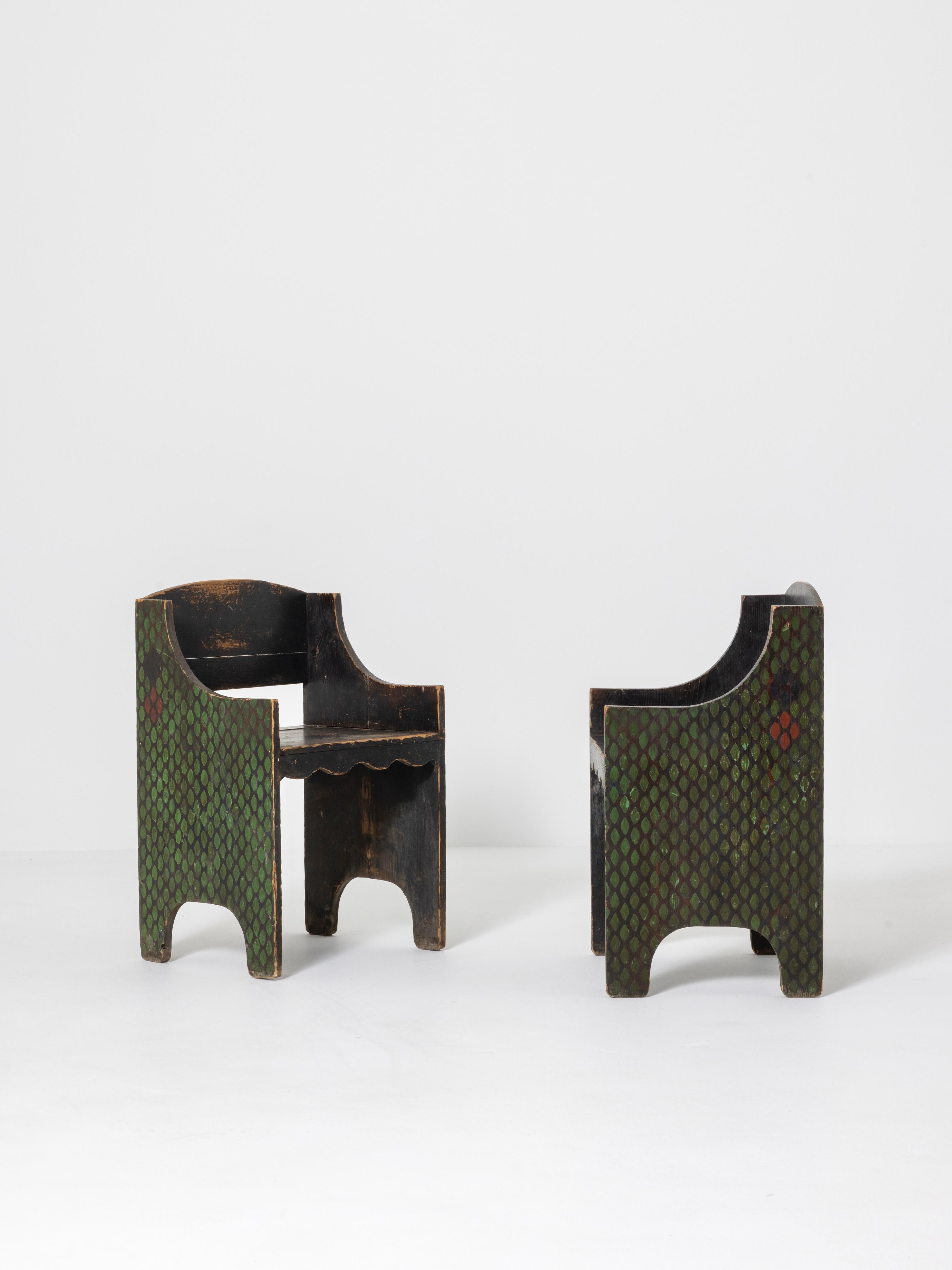 Italian Vittorio Zecchin Pair of Armchairs from Early 1920s, Italy For Sale