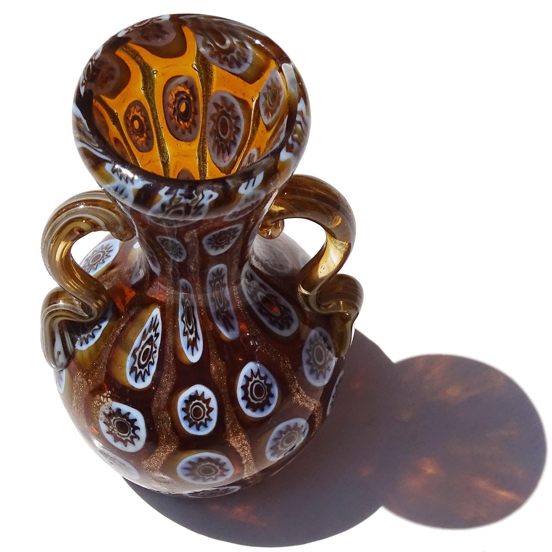 Vittorio Zuffi Florero de Murano Millefiori Antiguo Jarrón de Vidrio de Arte Italiano Hecho a mano en venta