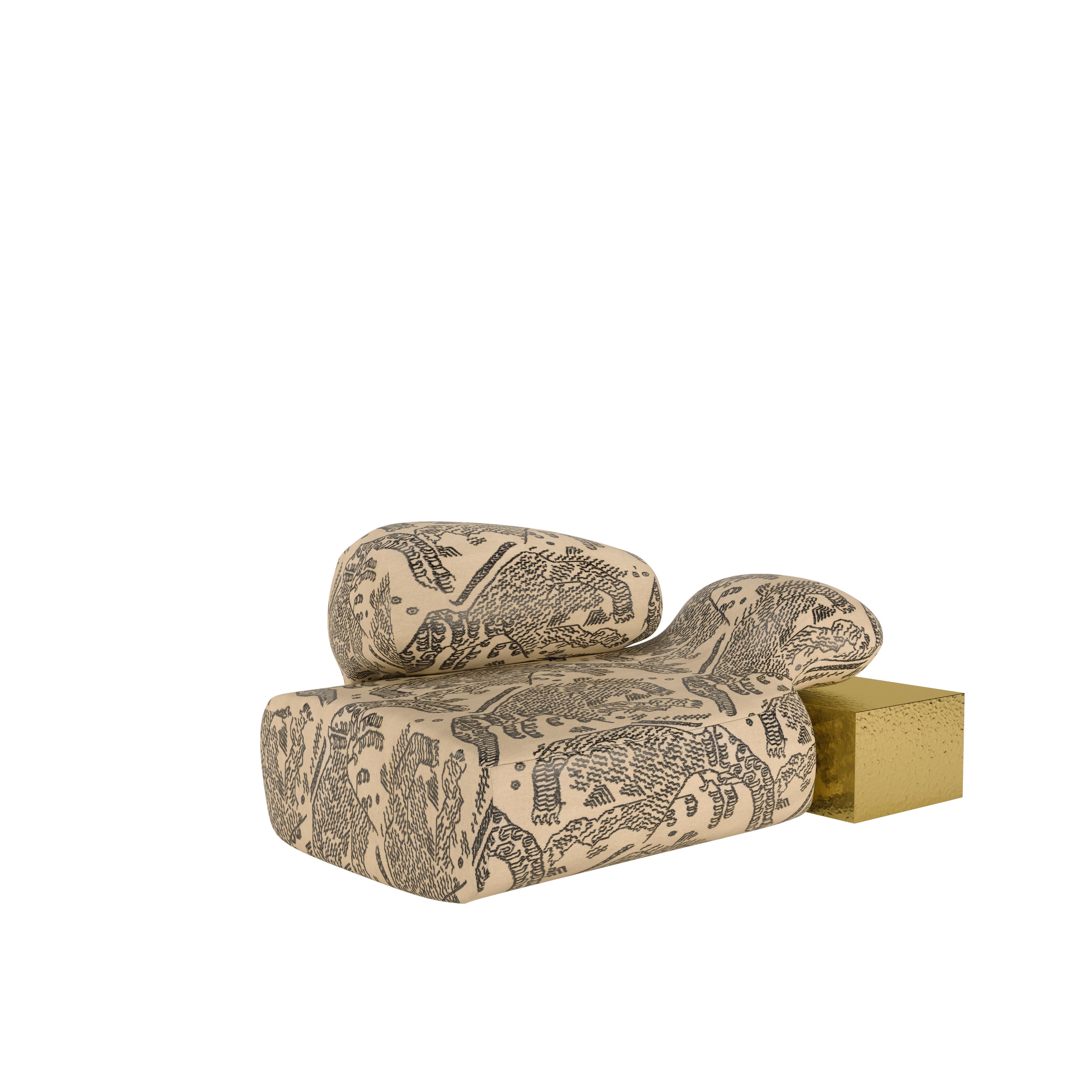 Viv Id Chaise Longue Messing-Dedar aus Messing, hergestellt in Portugal von Malabar (Portugiesisch) im Angebot