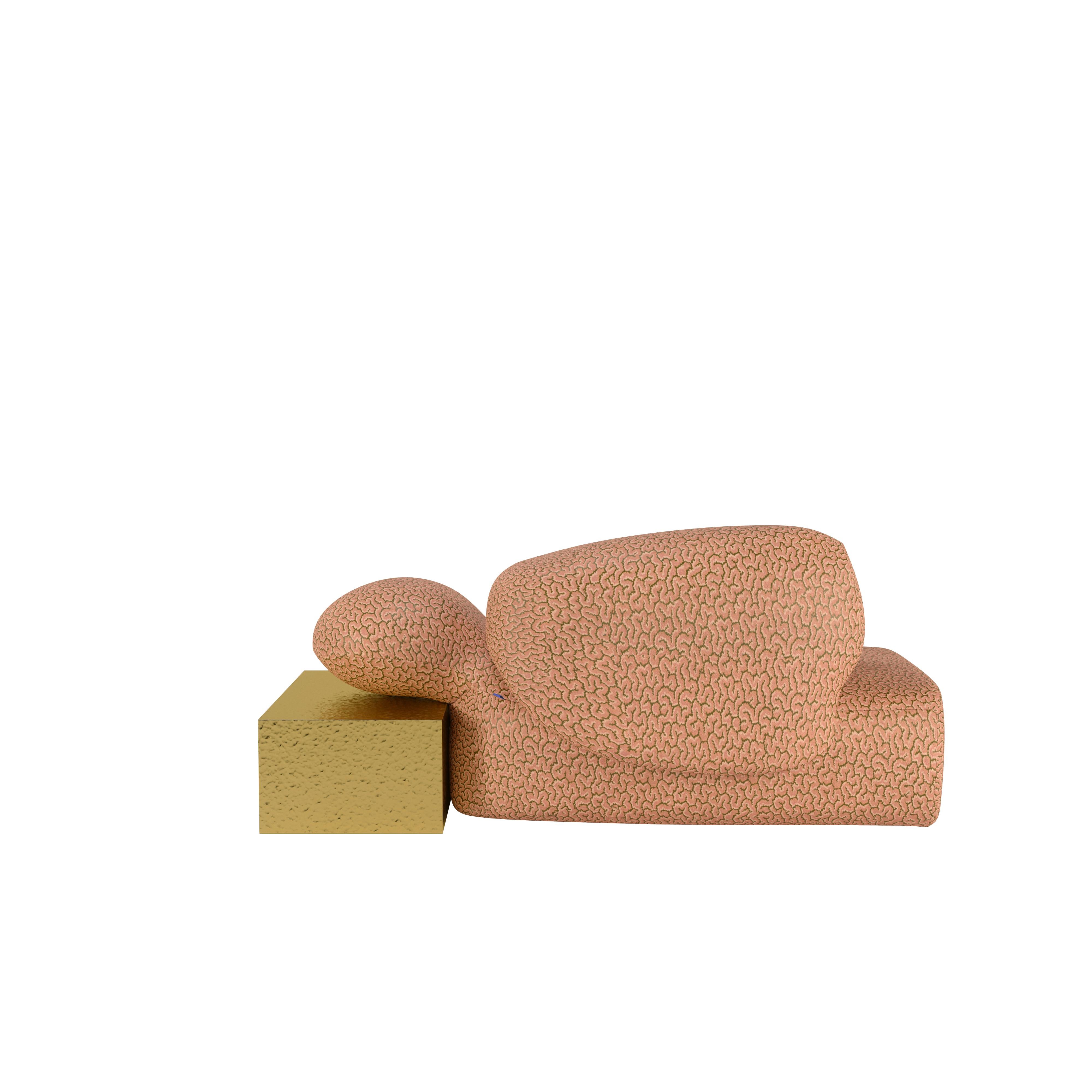 Viv Id Chaise Longue Messing-Dedar aus Messing, hergestellt in Portugal von Malabar im Angebot 1