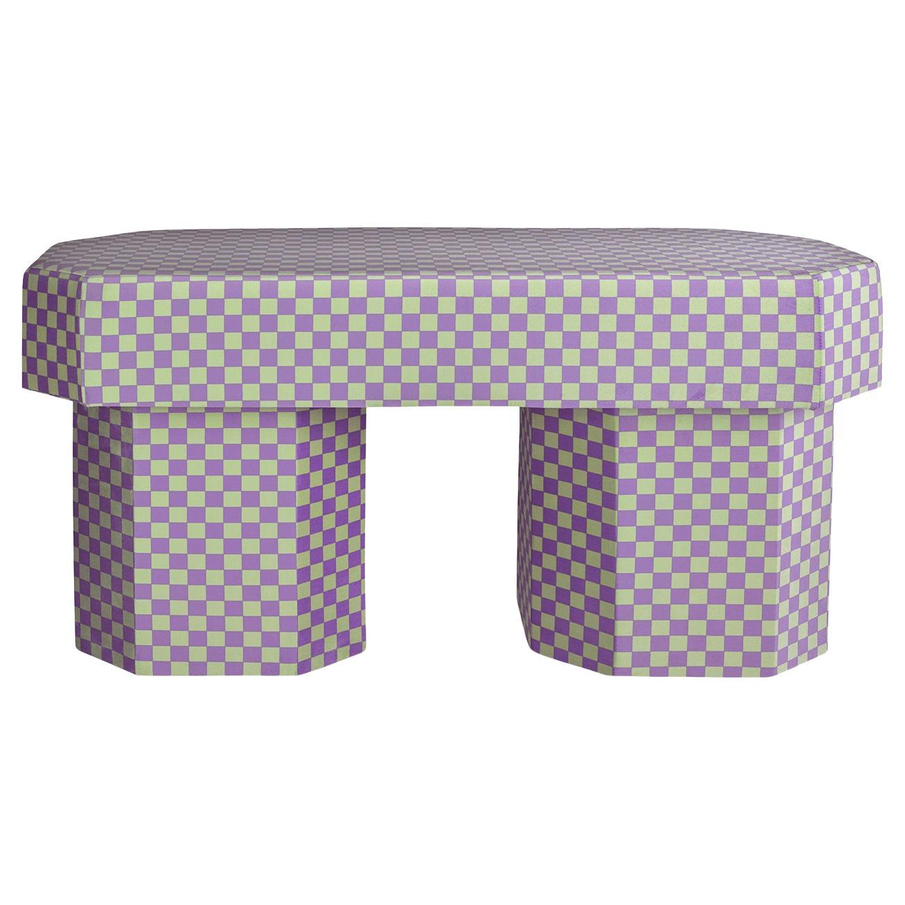 Viva Checkerboard Green and Purple Bench by Houtique