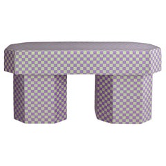 Vintage Viva Checkerboard Green and Purple Bench by Houtique