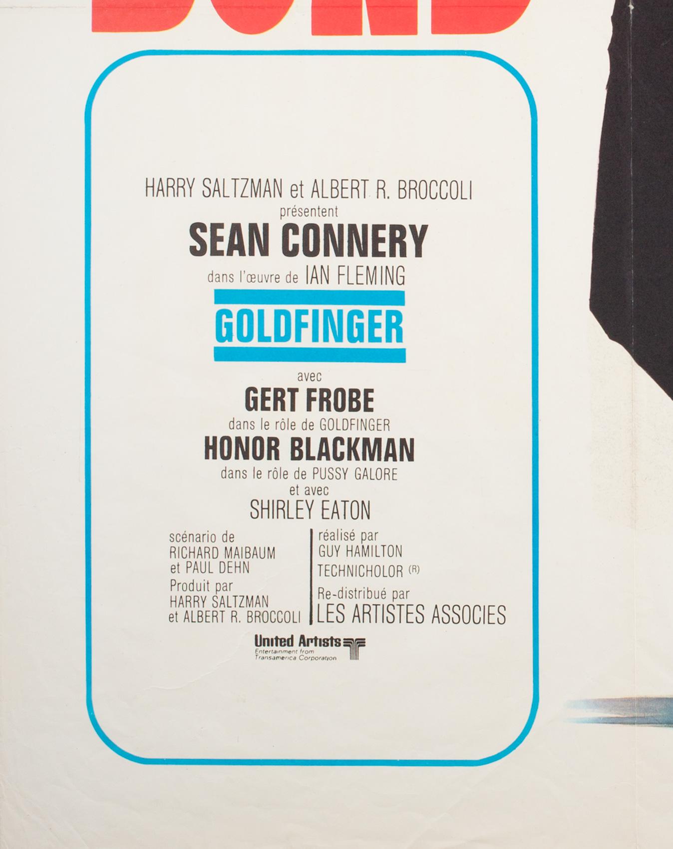 Paper Viva James Bond 1970 Goldfinger French Moyenne Film Poster, Thos & Bour