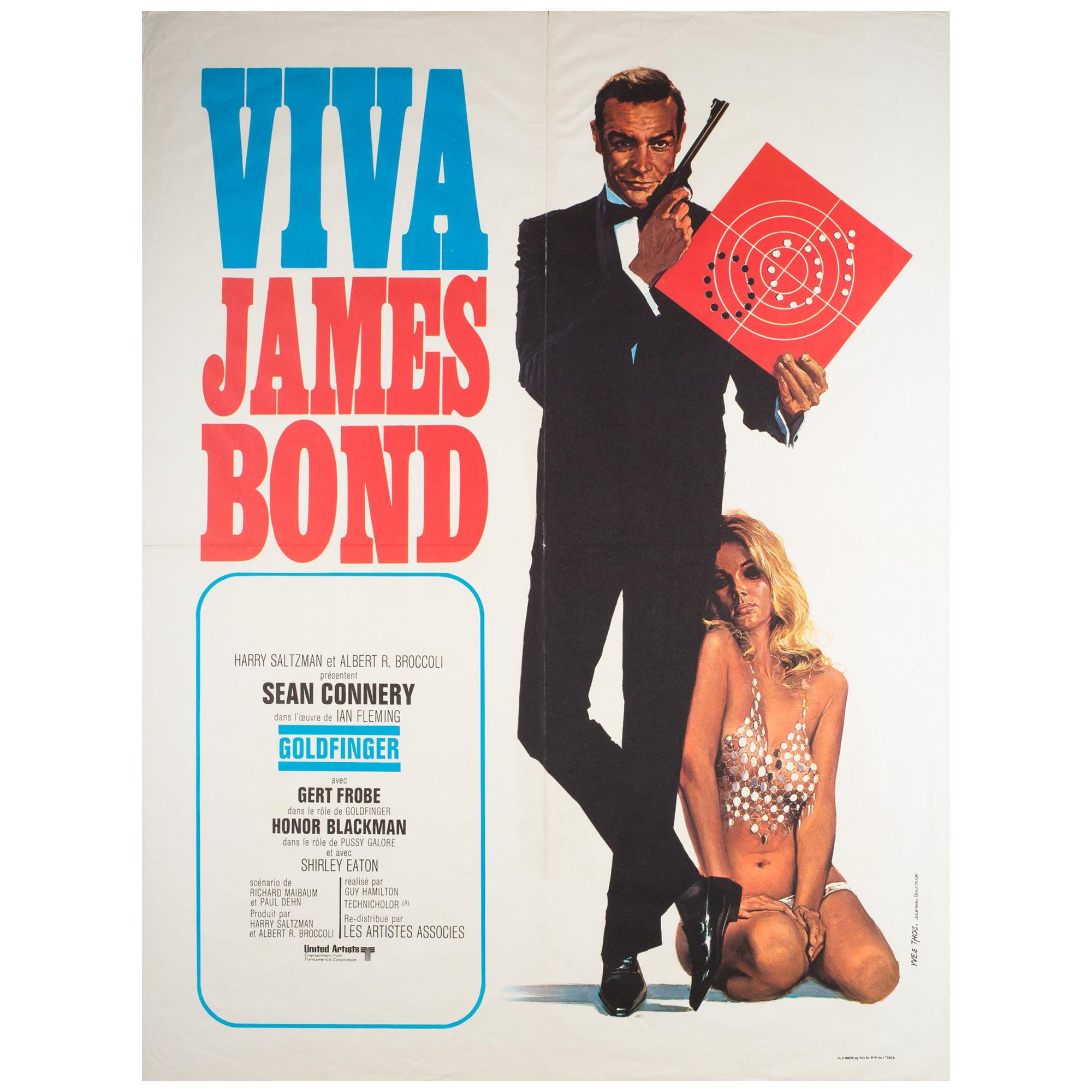 Viva James Bond 1970 Goldfinger French Moyenne Film Poster, Thos & Bour