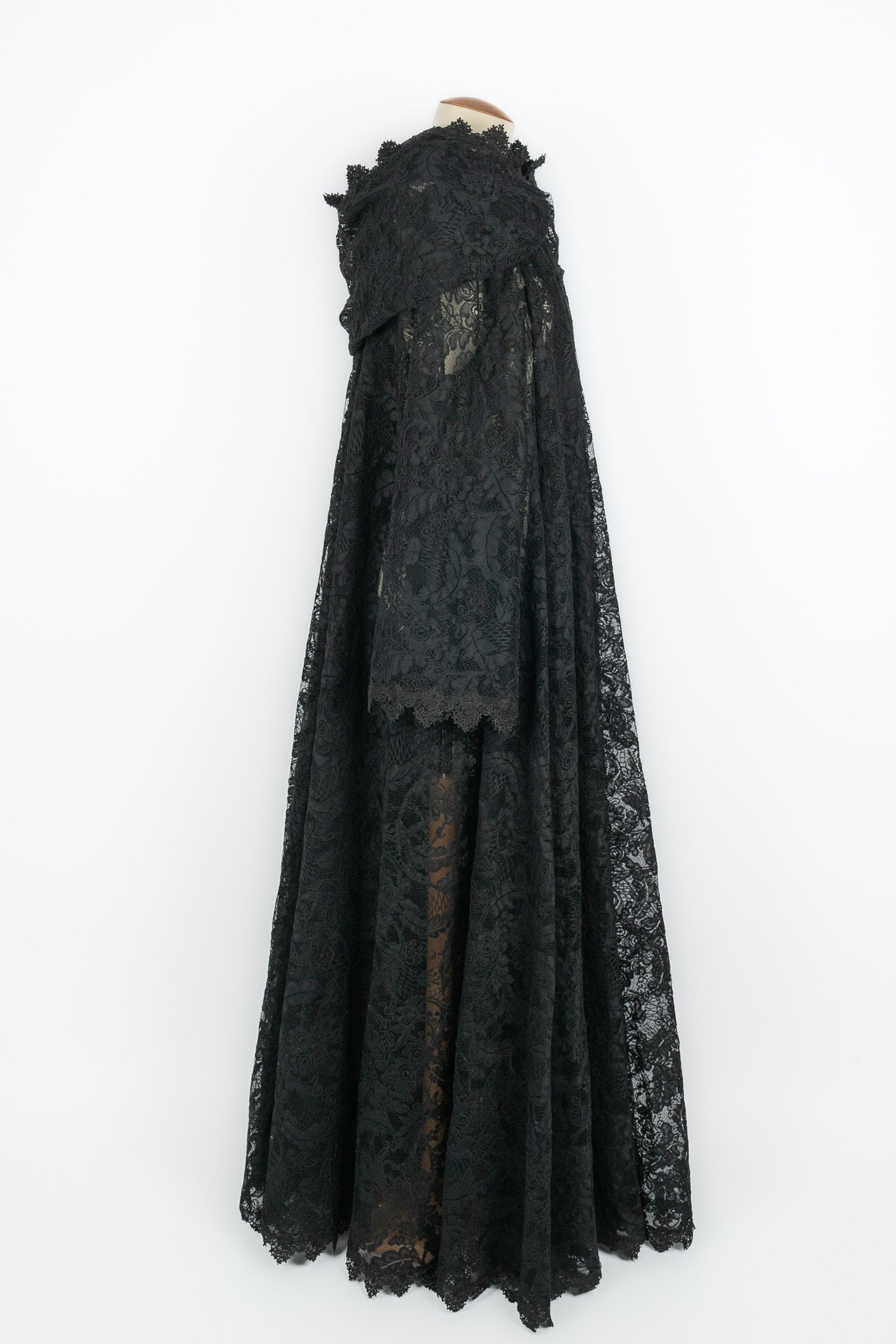 Noir Manteau Viva la Doña Franck Sorbier Haute Couture été 2020 en vente