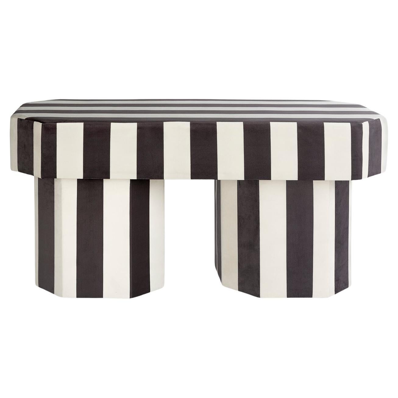 Viva Stripe Black and White Bench by Houtique