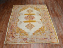 Vivacious 19th Century Angora Wool Oushak Rug