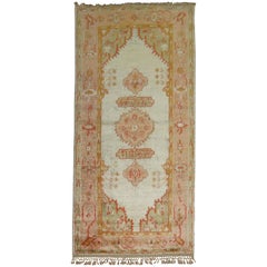 Vivacious Early 20th Century Angora Wool Oushak Rug