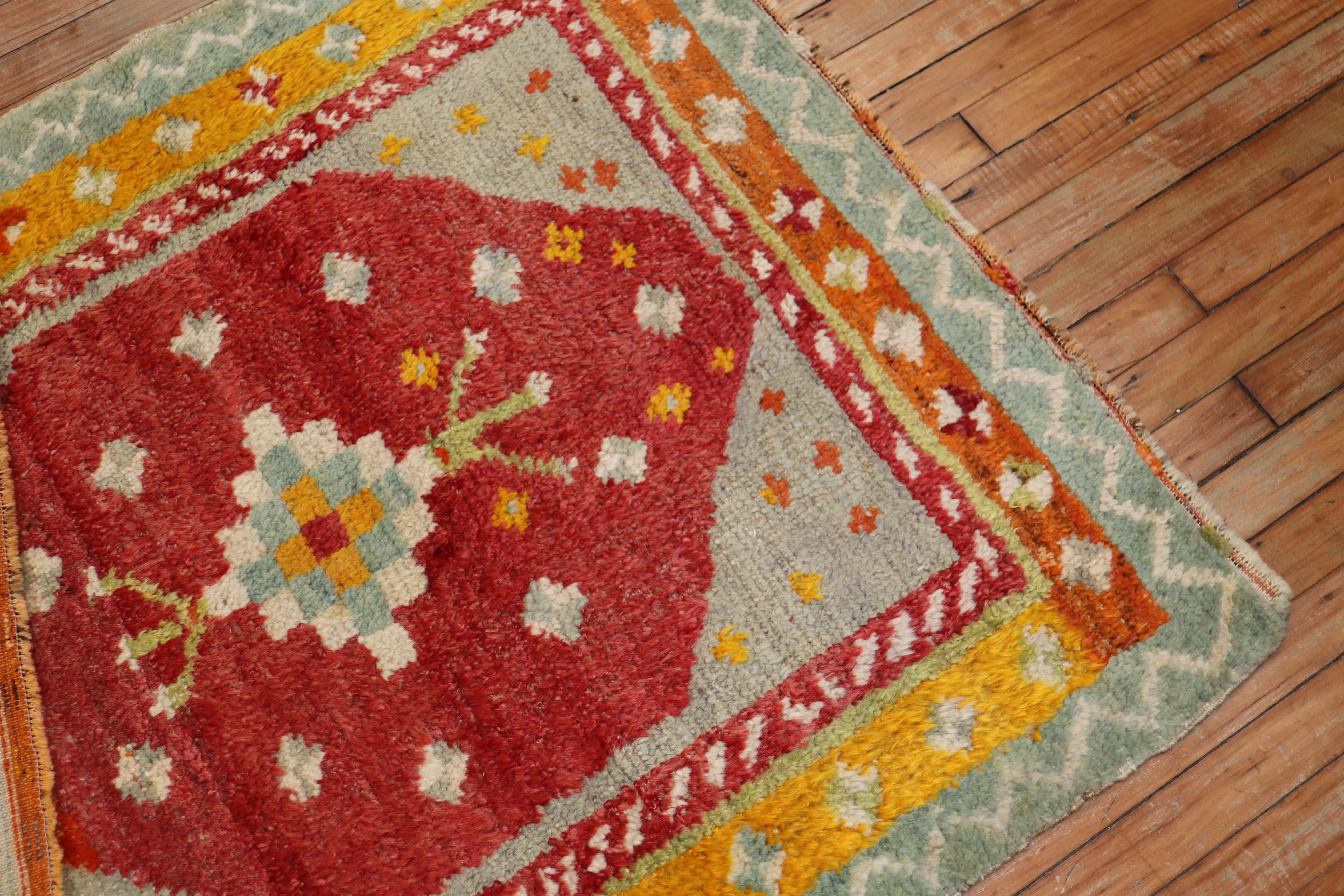 XX secolo Tappeto Vivacious Turkish Tulu Square Scatter Size in vendita