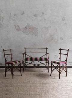 Vivai Del Sud 1970 Bamboo Living Room Set With Cushions