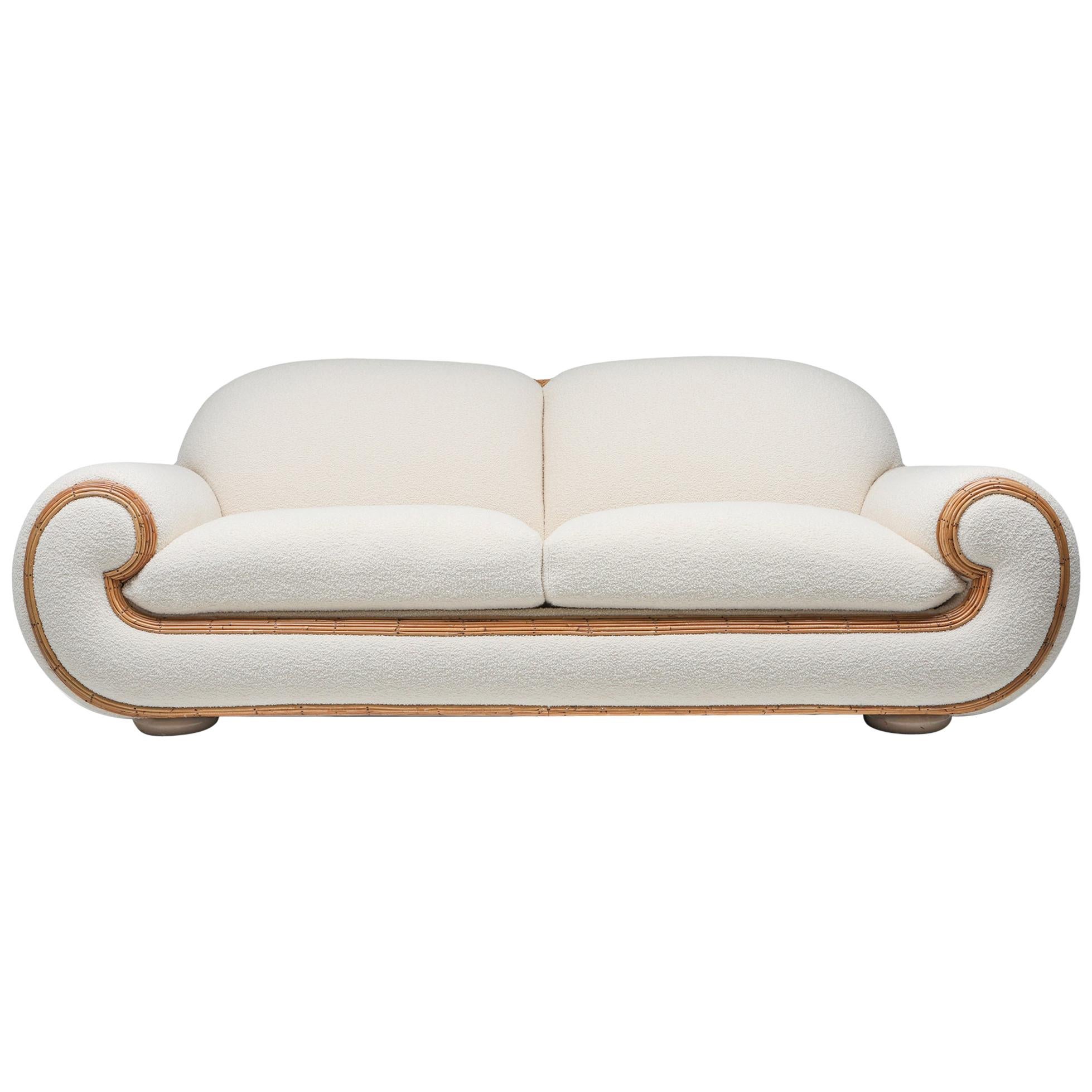 Tropicalist 1970s Italian version of the Ours Polaire sofa by Jean Royère.
Magnificent piece with impressive quality and dimensions.

   

                  