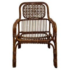 Vivai del Sud Bamboo and Rattan Armchair, Italy, 1960s